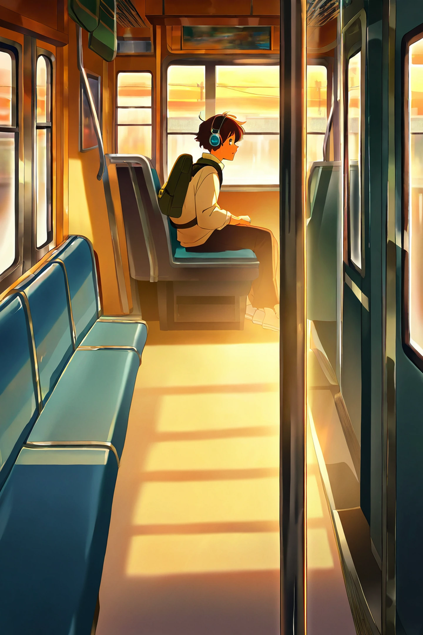 Boy Train Headphones lofi wallpaper