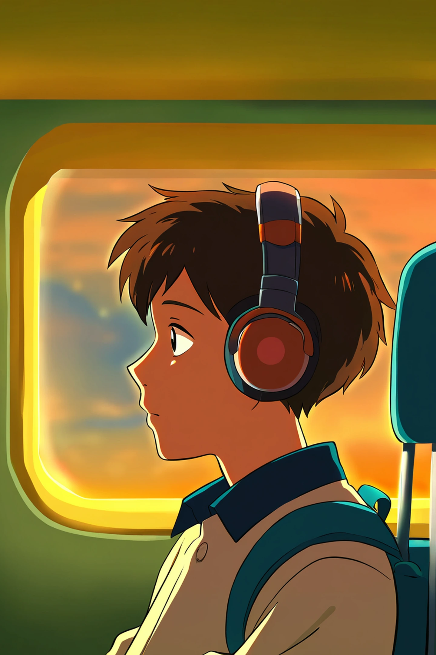 Boy Train Headphones lofi wallpaper