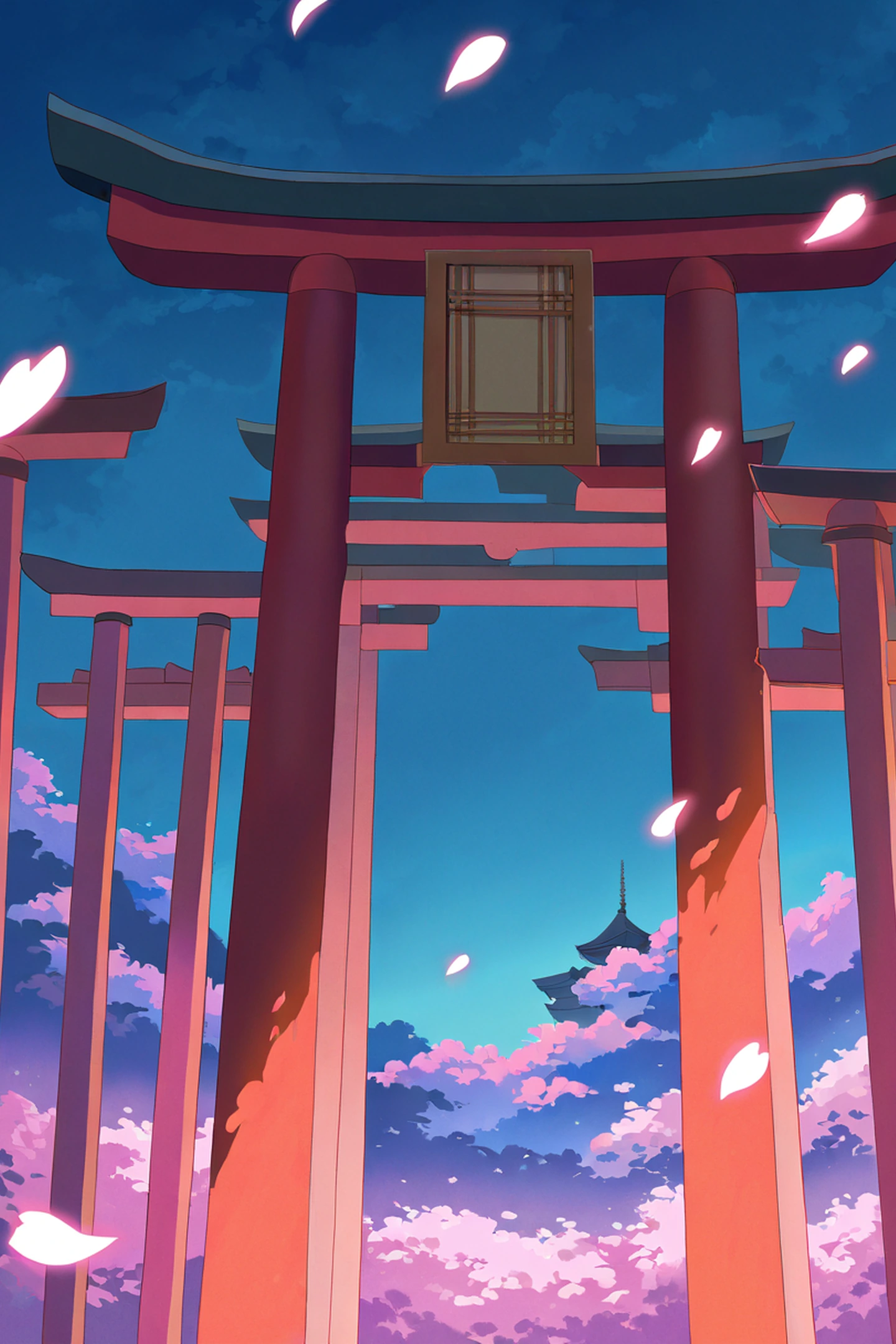 cherry blossom path lofi wallpaper