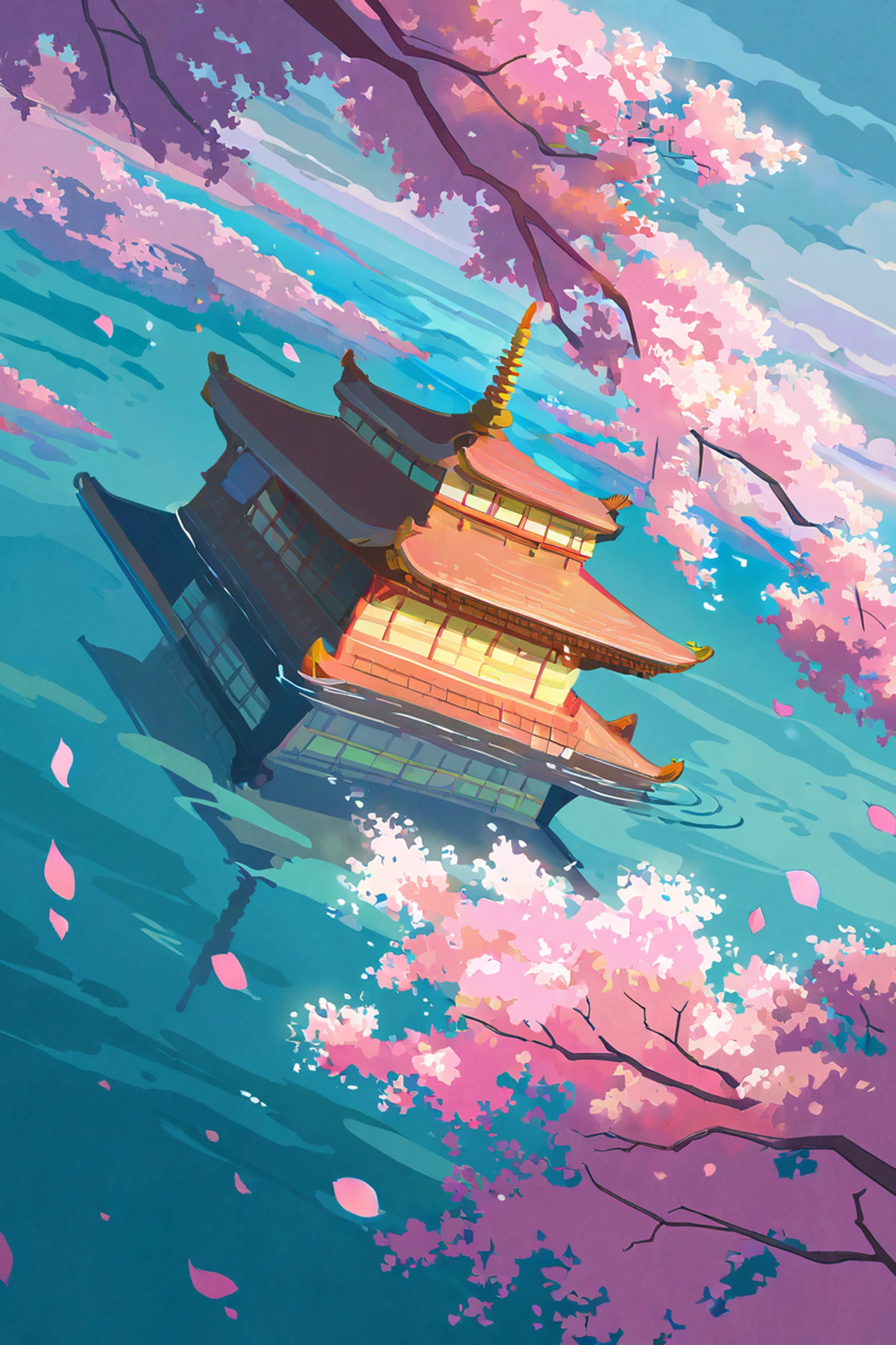 Cherry Blossom Path lofi wallpaper