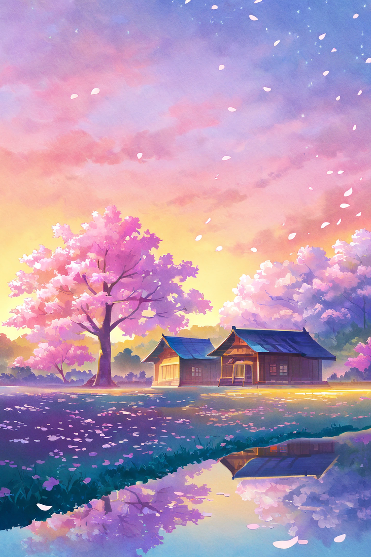 Cherry Blossom Path lofi wallpaper