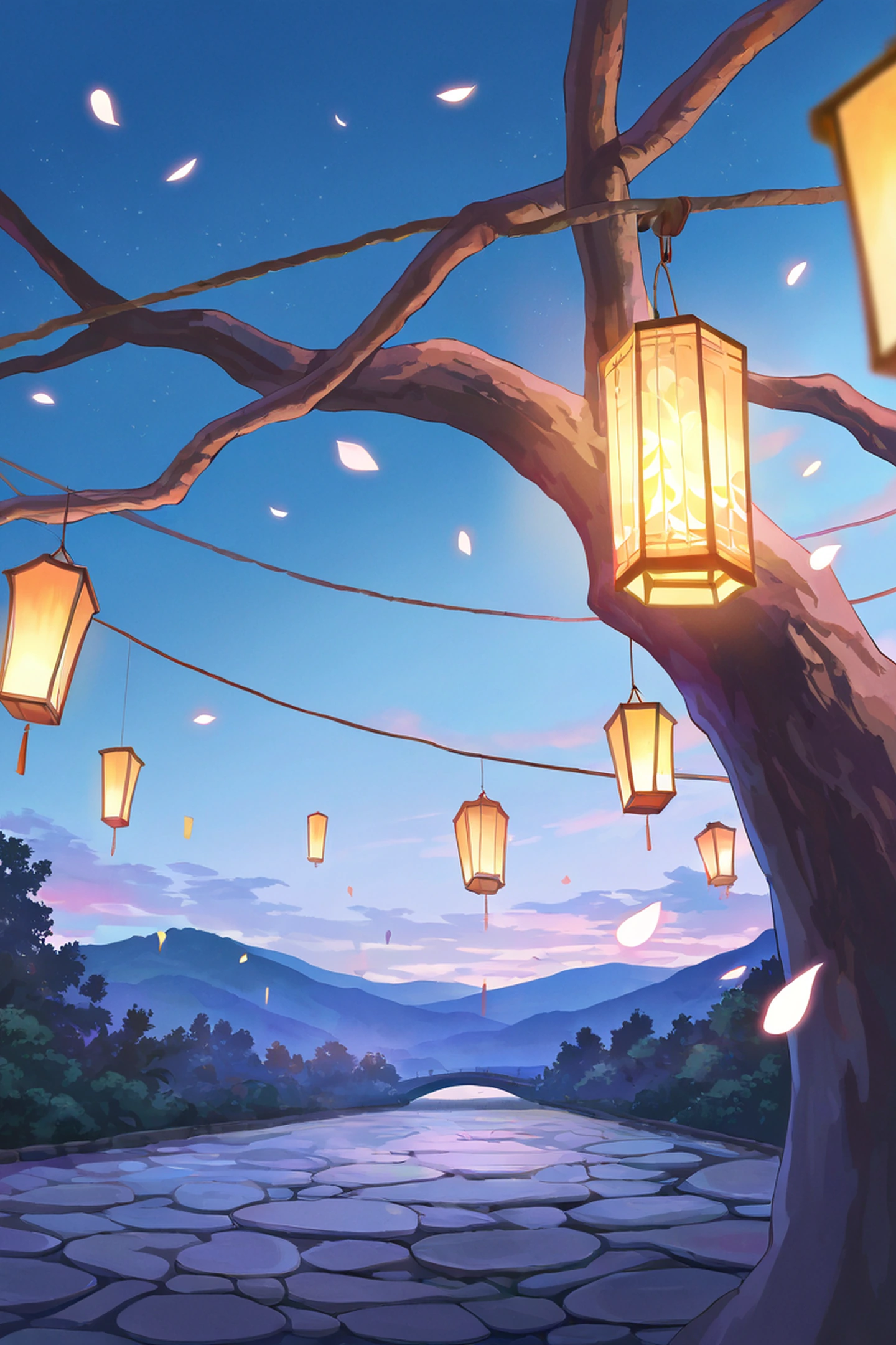 cherry blossom path lofi wallpaper