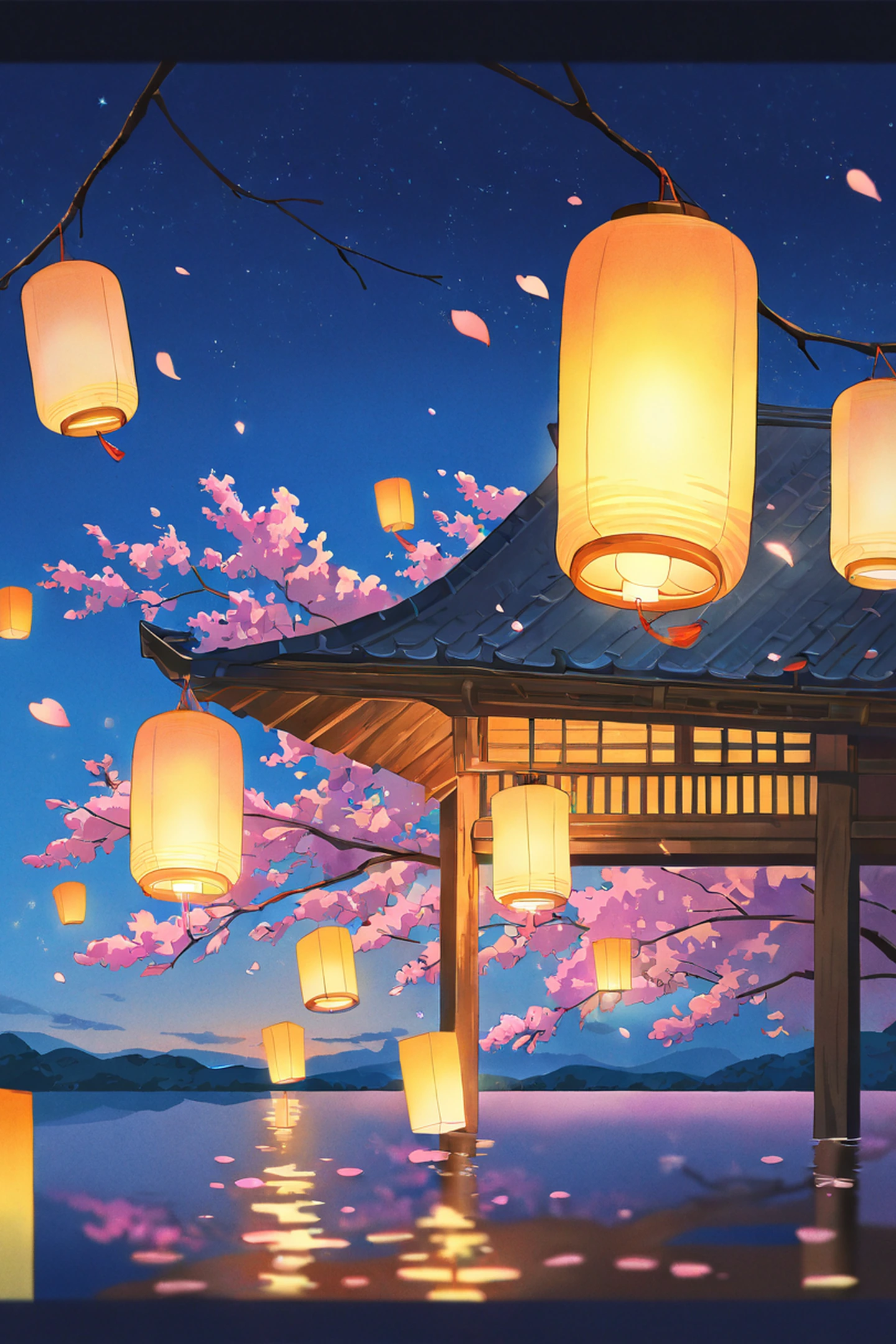 cherry blossom path lofi wallpaper