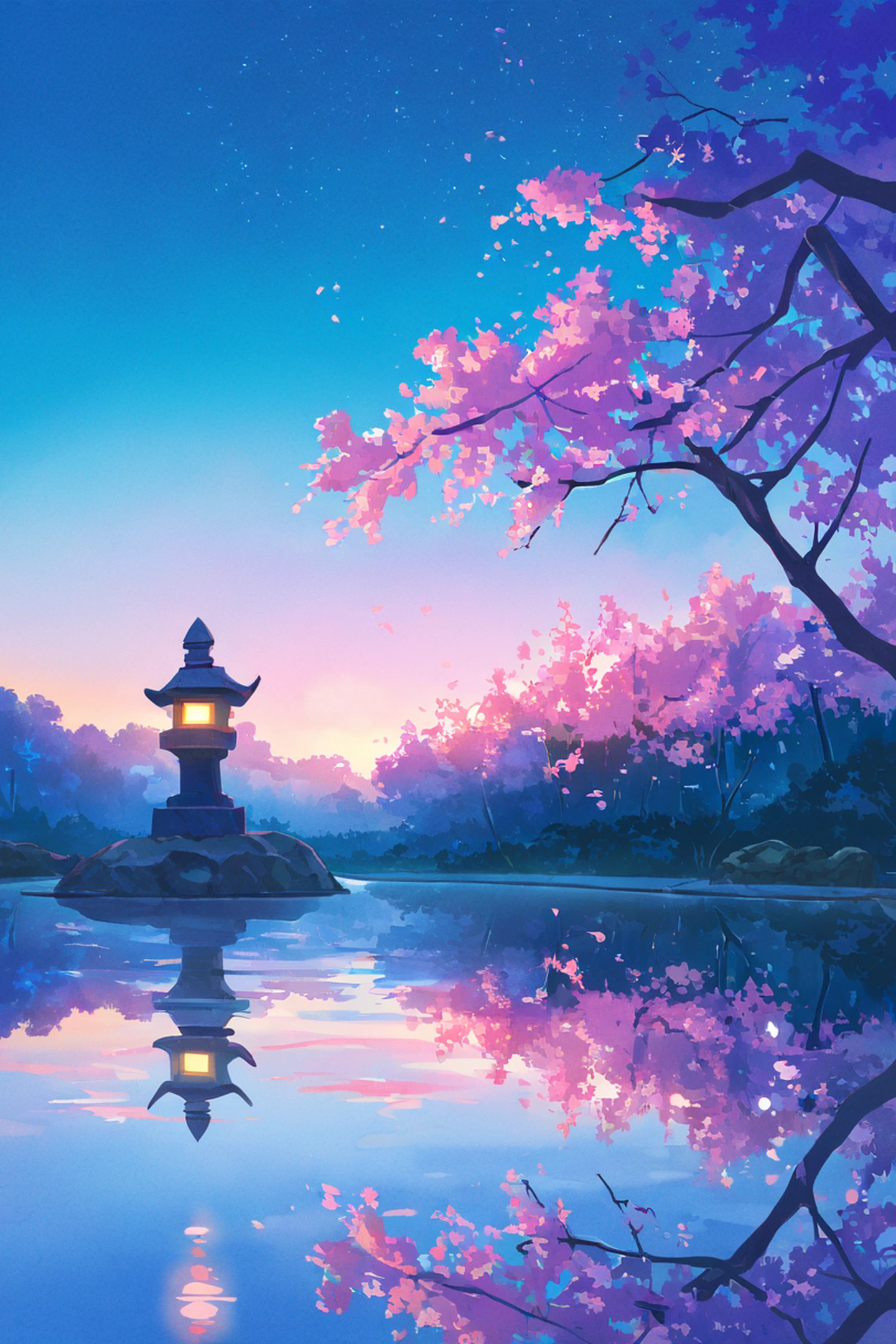 Cherry Blossom Path lofi wallpaper