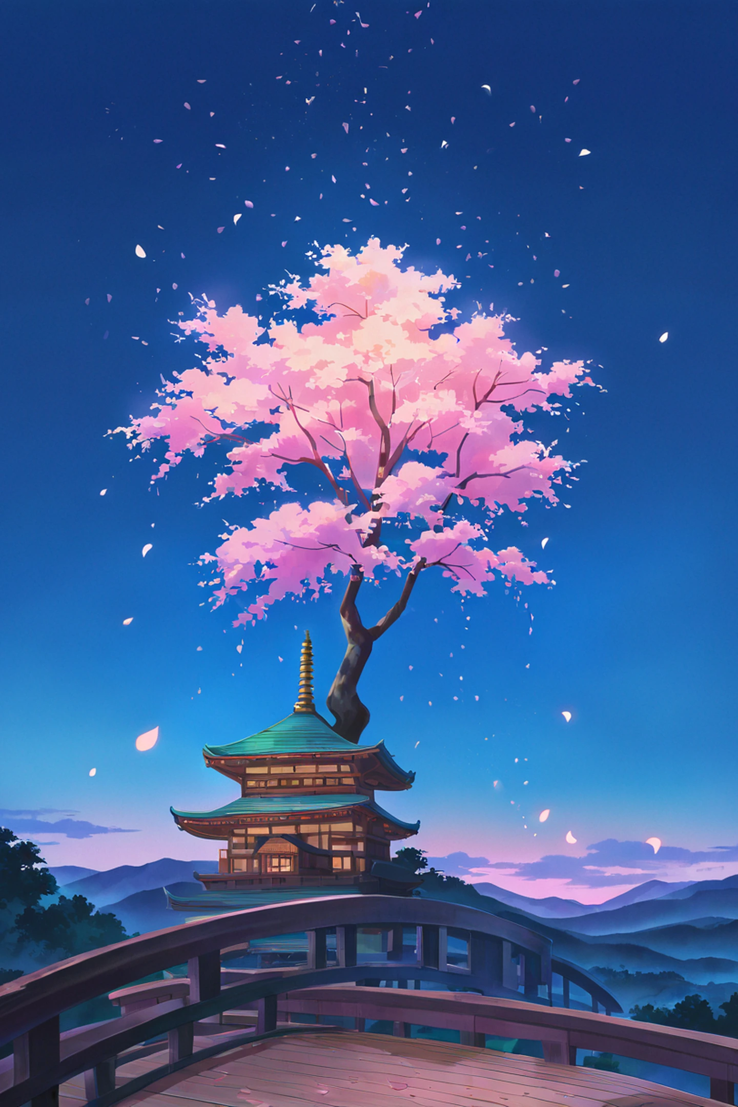 Cherry Blossom Path lofi wallpaper