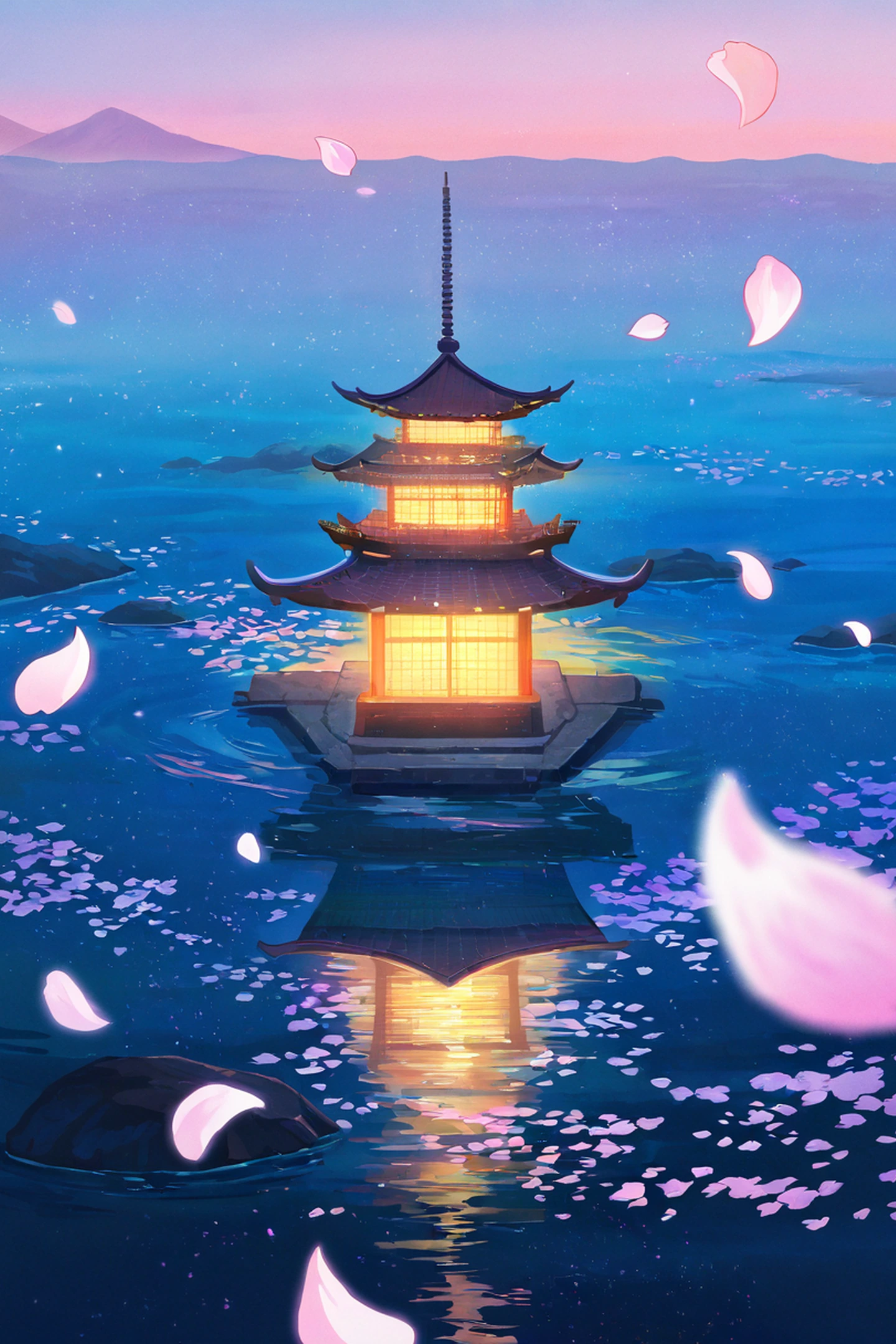 Cherry Blossom Path lofi wallpaper