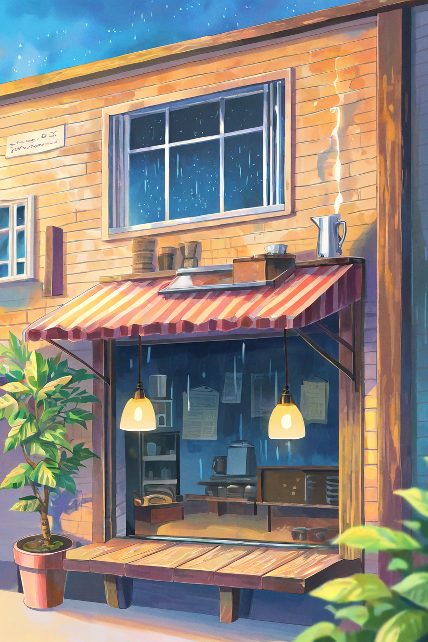 Coffee Shop Morning lofi wallpaper