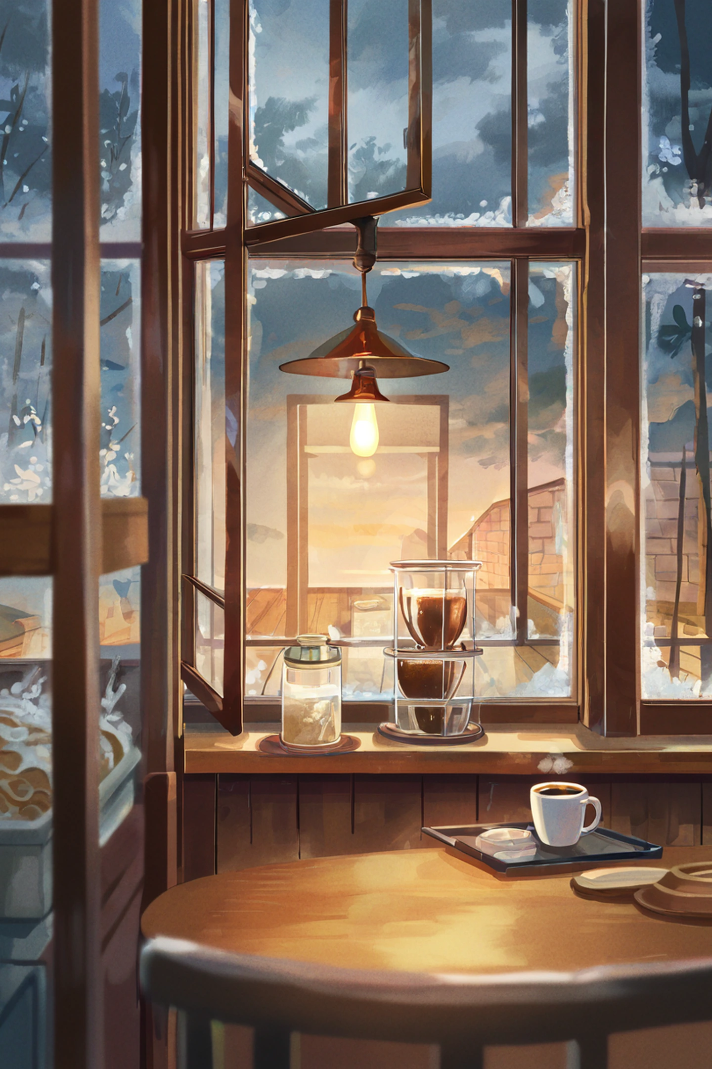 Coffee Shop Morning variant — Japanese aesthetic lofi wallpaper Phone Pinterest Vertical