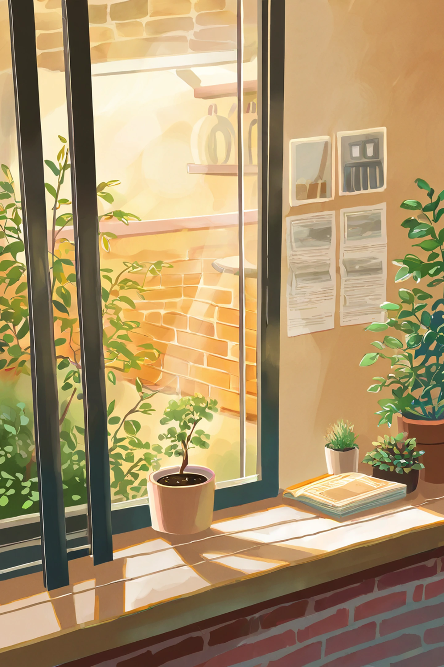 Coffee Shop Morning lofi wallpaper