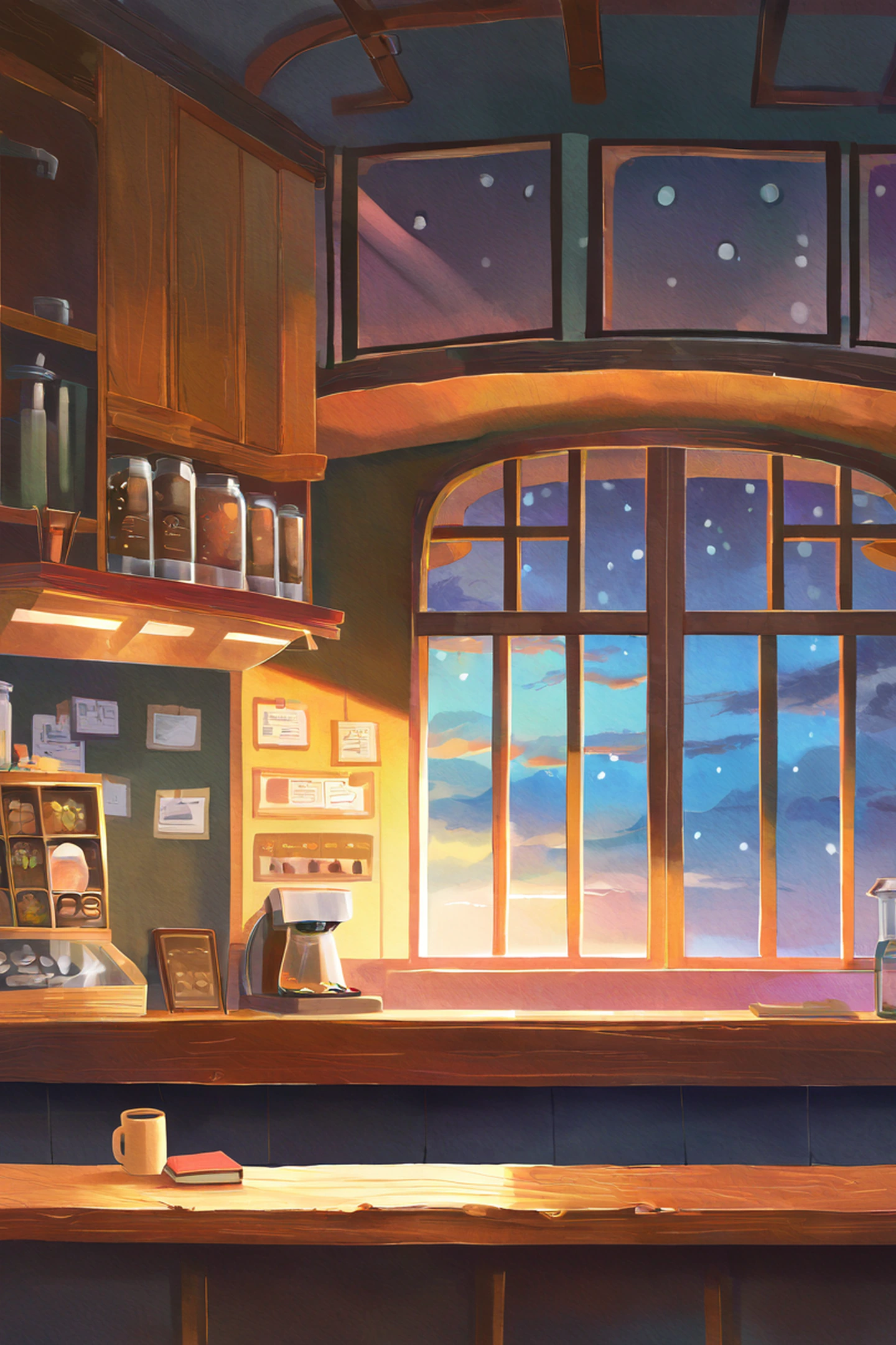 Coffee Shop Morning lofi wallpaper