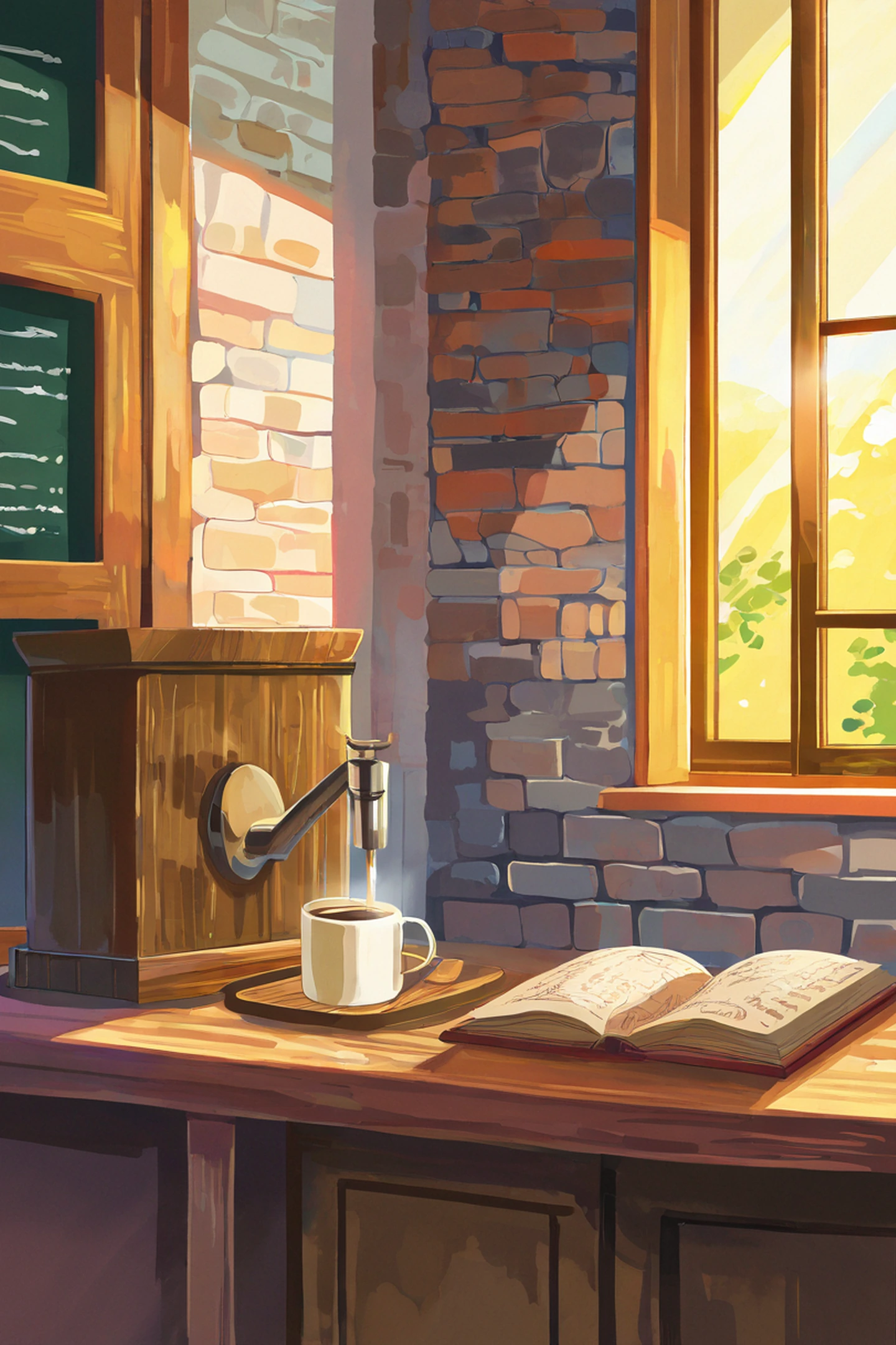 Coffee Shop Morning lofi wallpaper