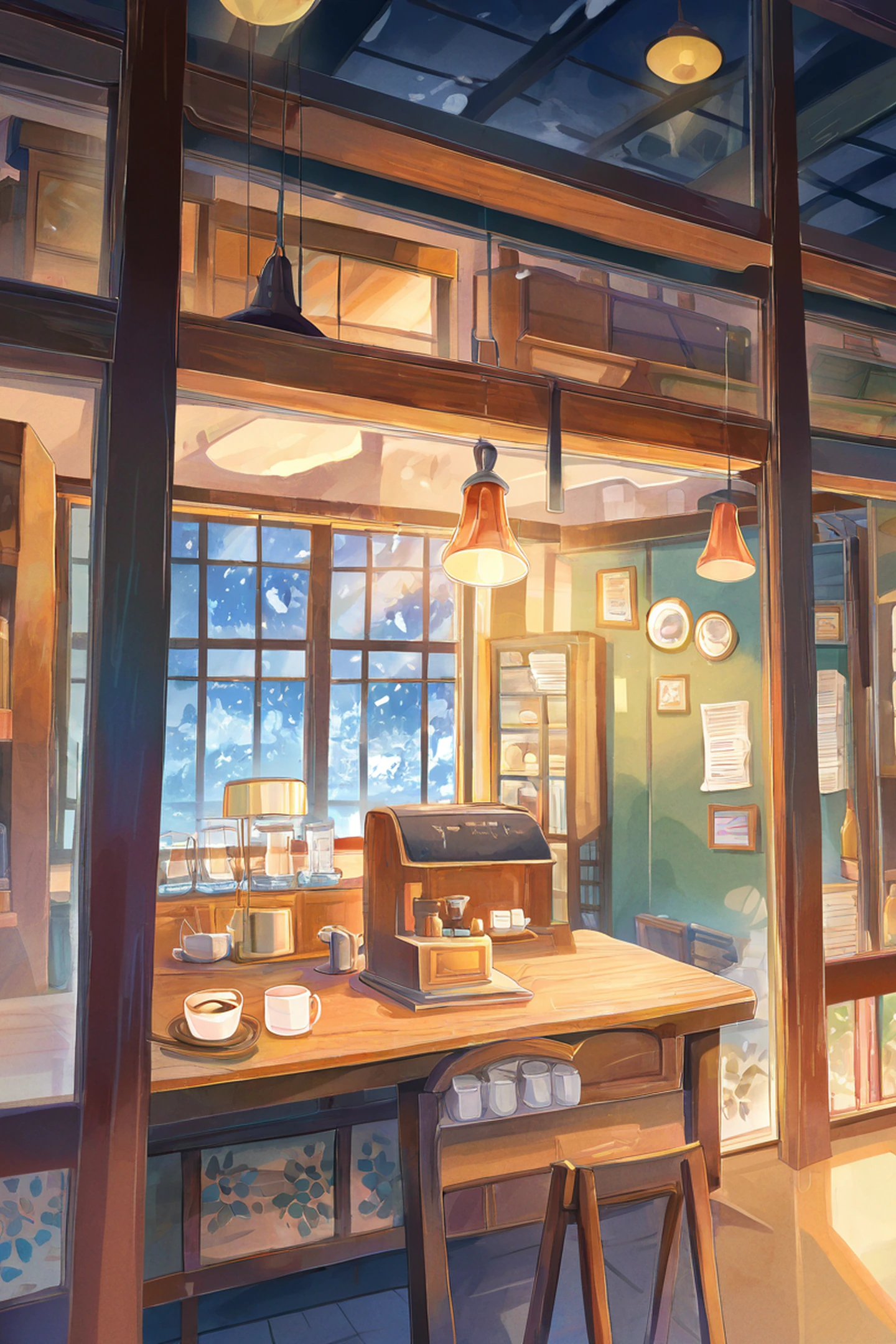 Coffee Shop Morning lofi wallpaper