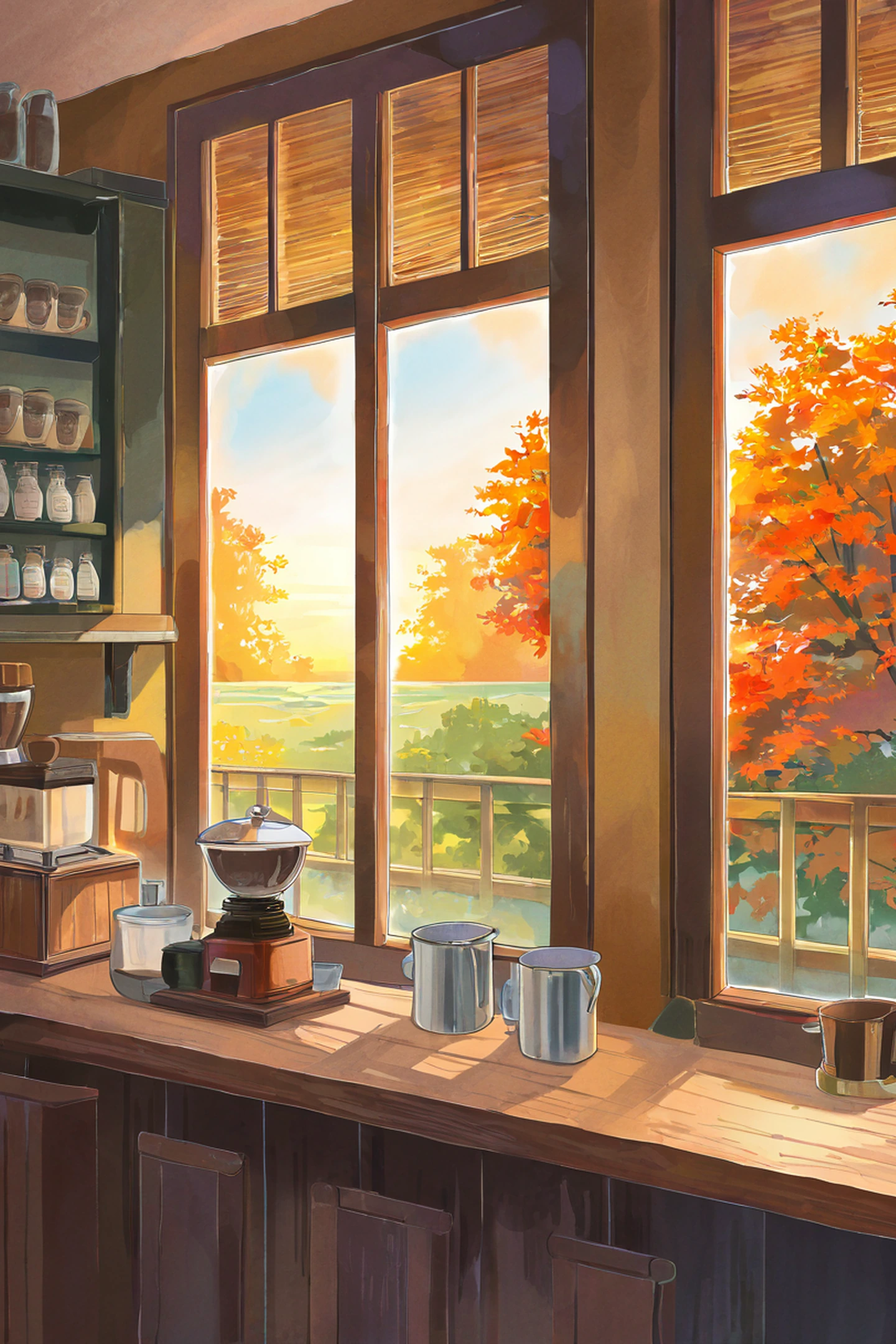 Coffee Shop Morning lofi wallpaper