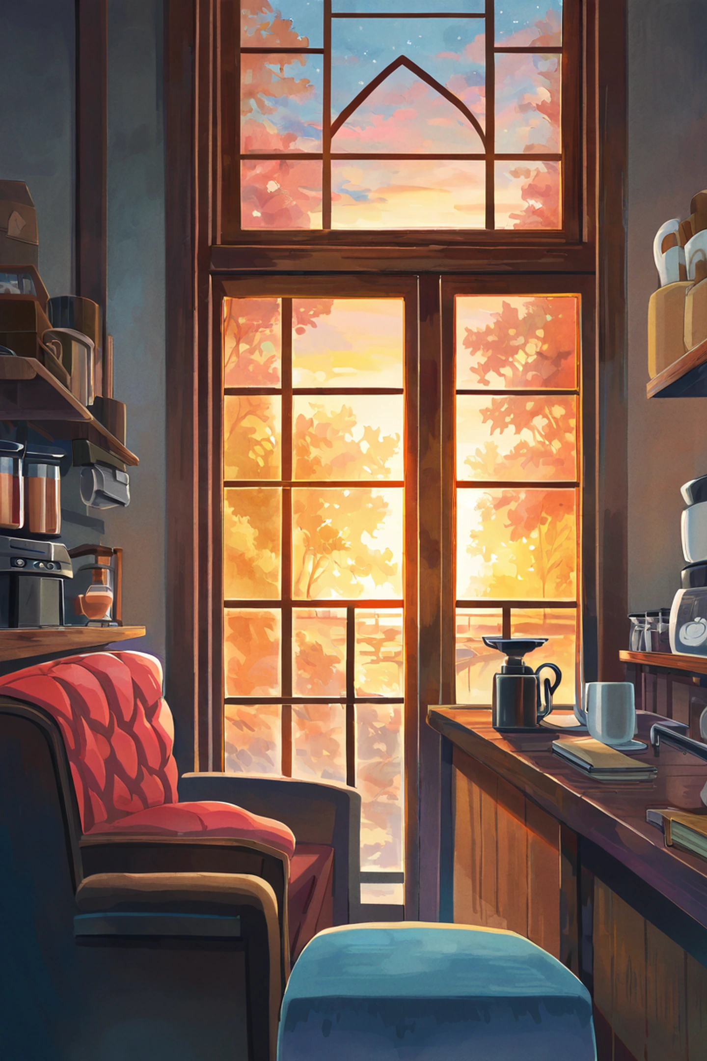 Coffee Shop Morning lofi wallpaper
