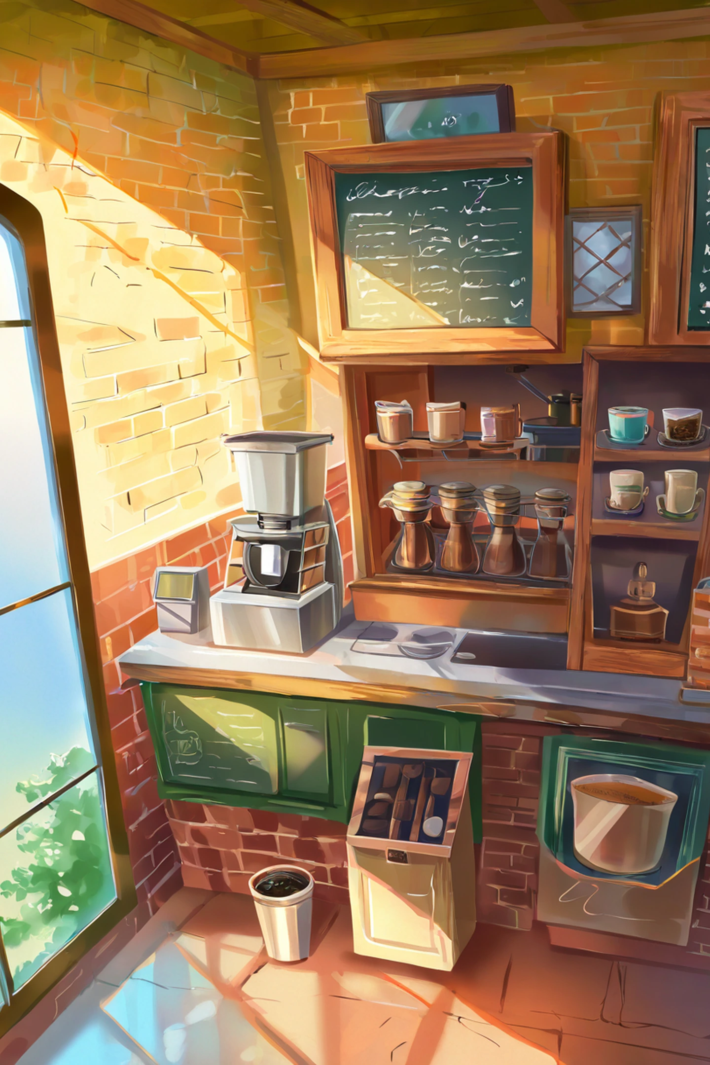 Coffee Shop Morning lofi wallpaper