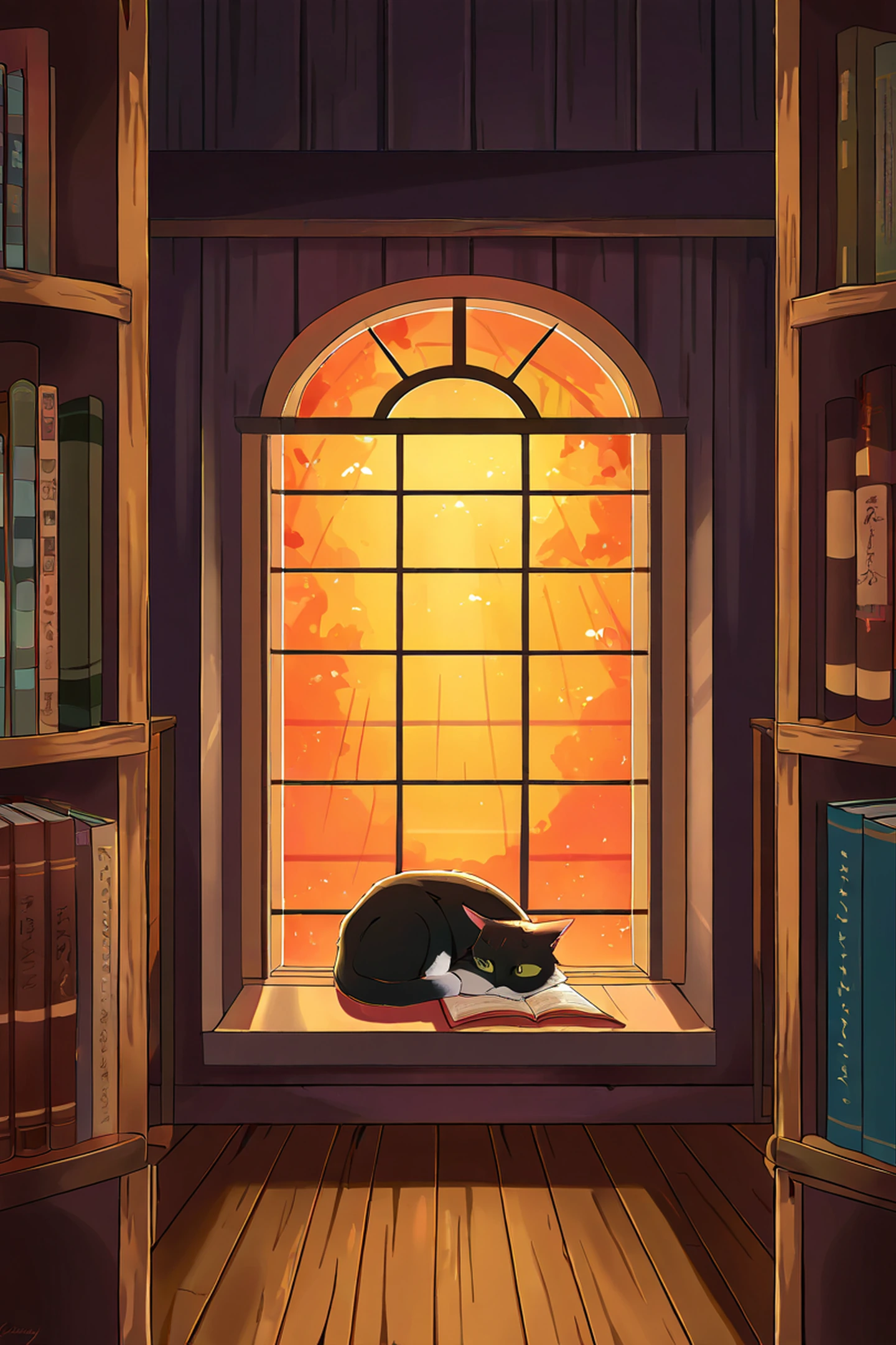Cozy Bookshop lofi wallpaper