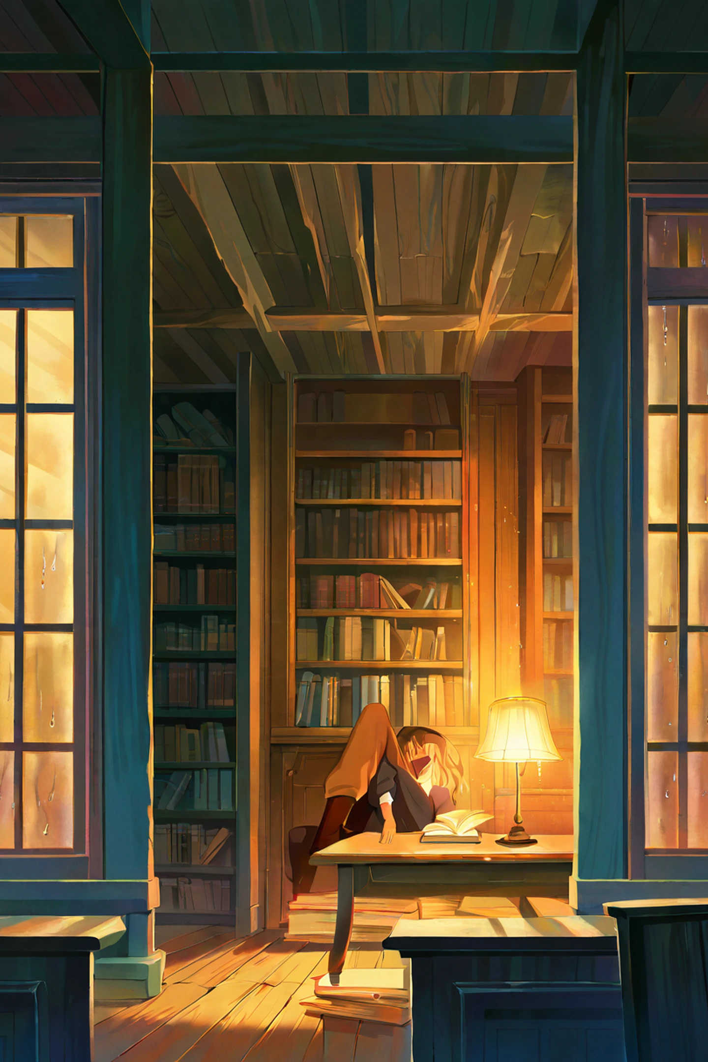 Cozy Bookshop lofi wallpaper