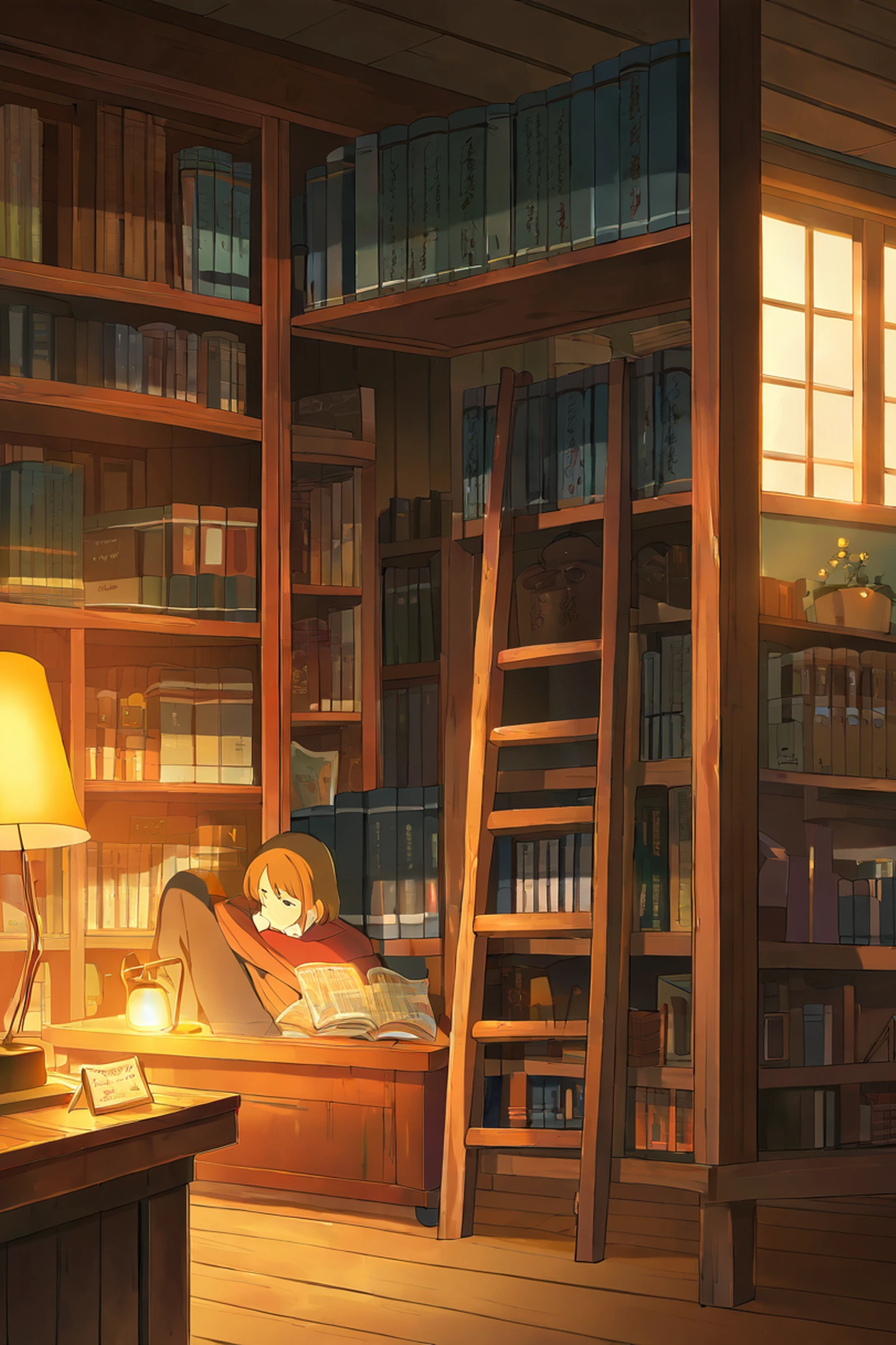 Cozy Bookshop lofi wallpaper