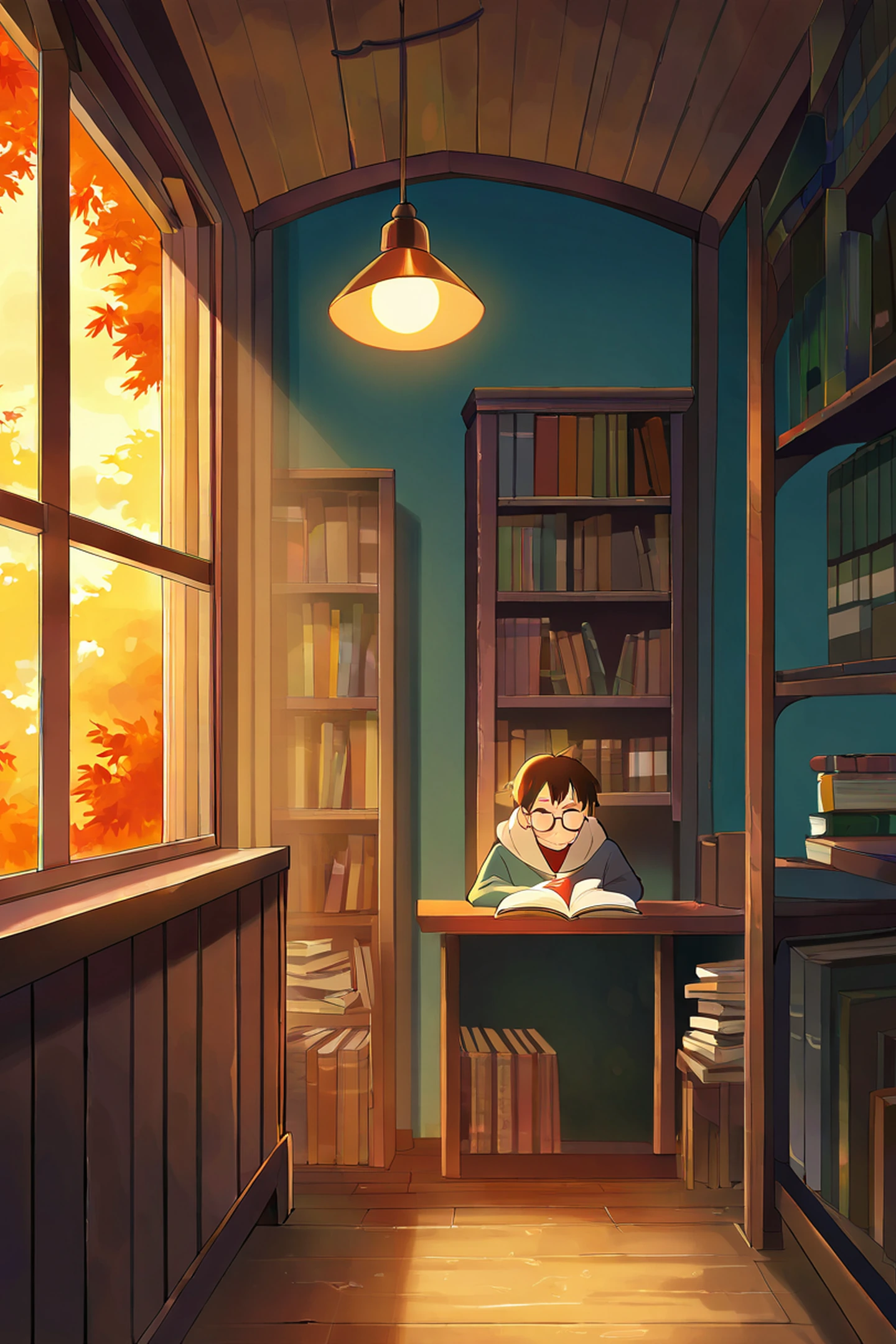 Cozy Bookshop lofi wallpaper