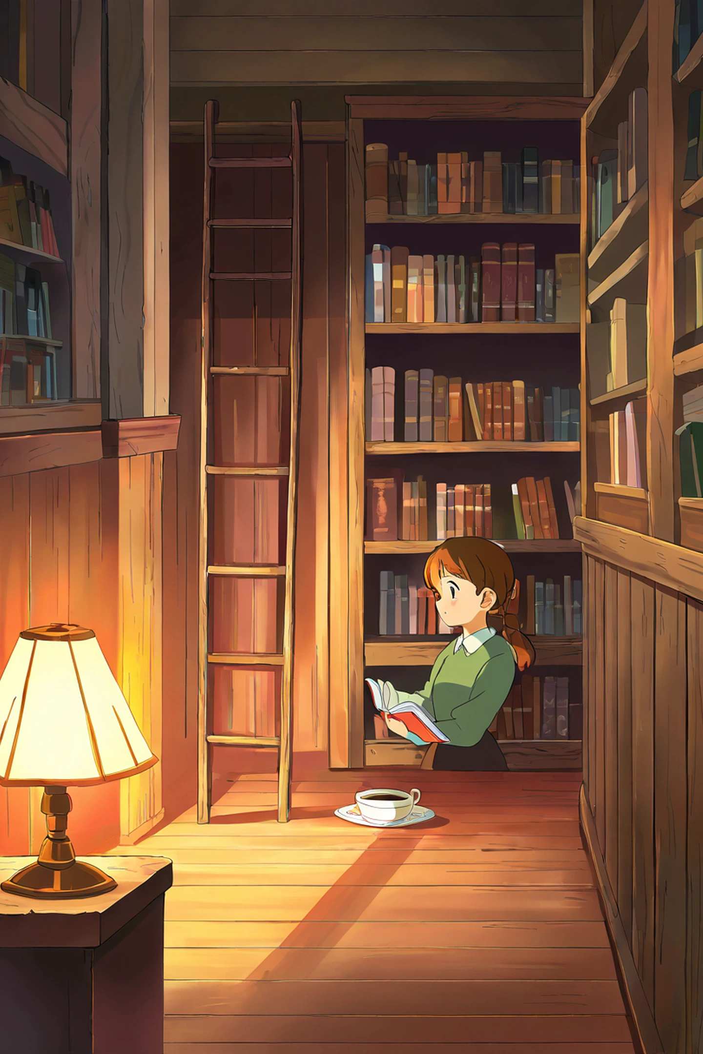 Cozy Bookshop lofi wallpaper