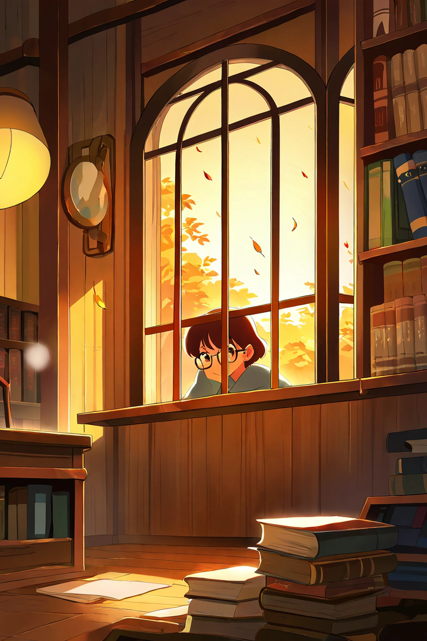 Cozy Bookshop lofi wallpaper