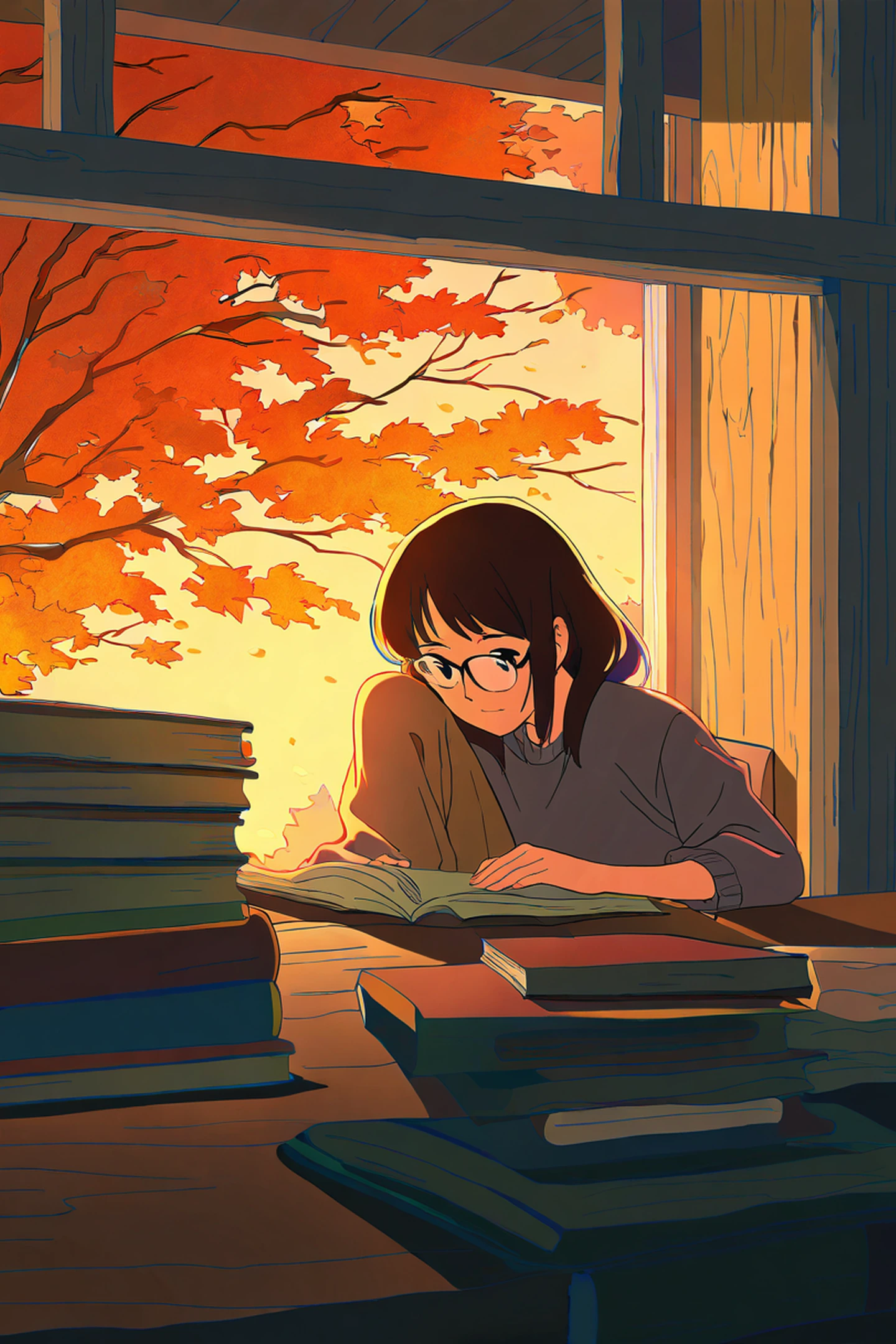 Cozy Bookshop lofi wallpaper