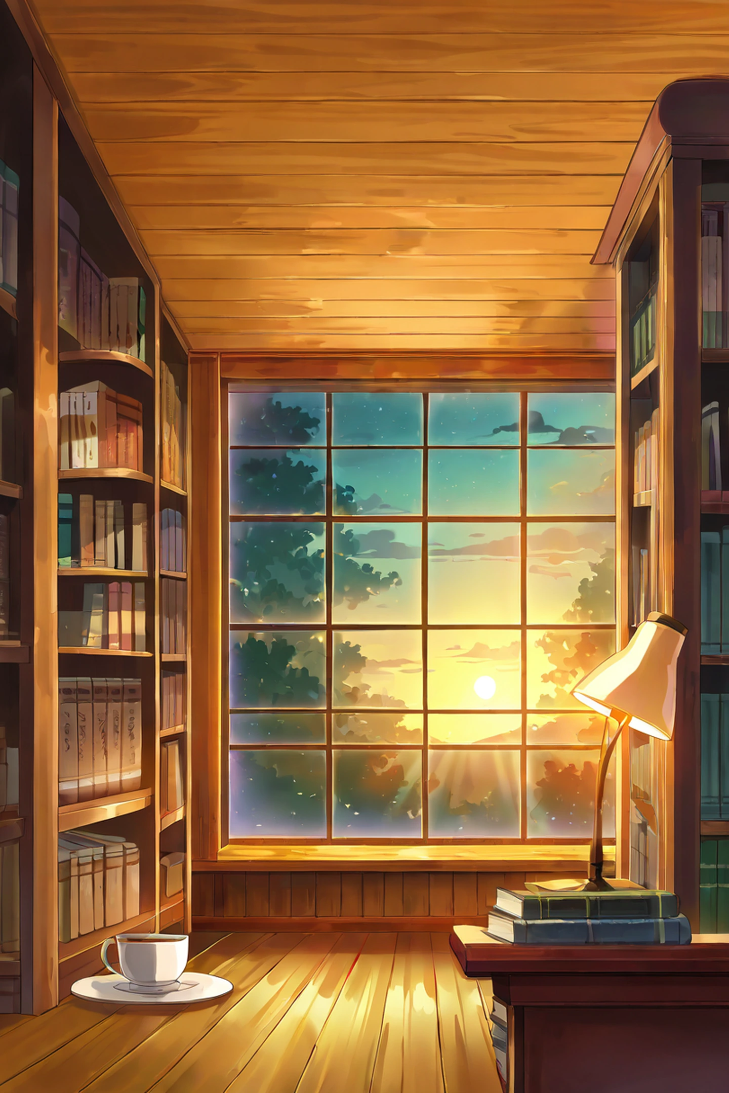 Cozy Bookshop lofi wallpaper