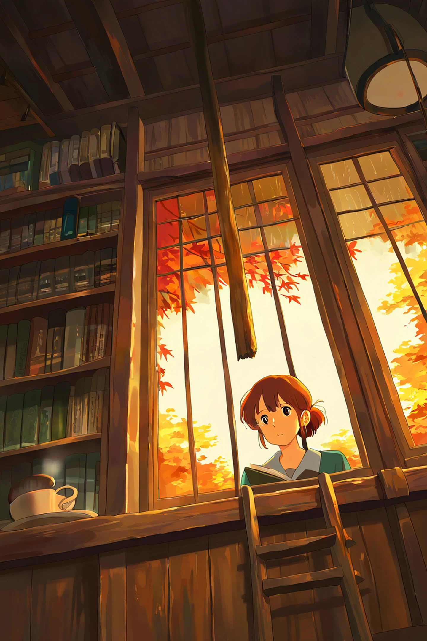 Cozy Bookshop lofi wallpaper