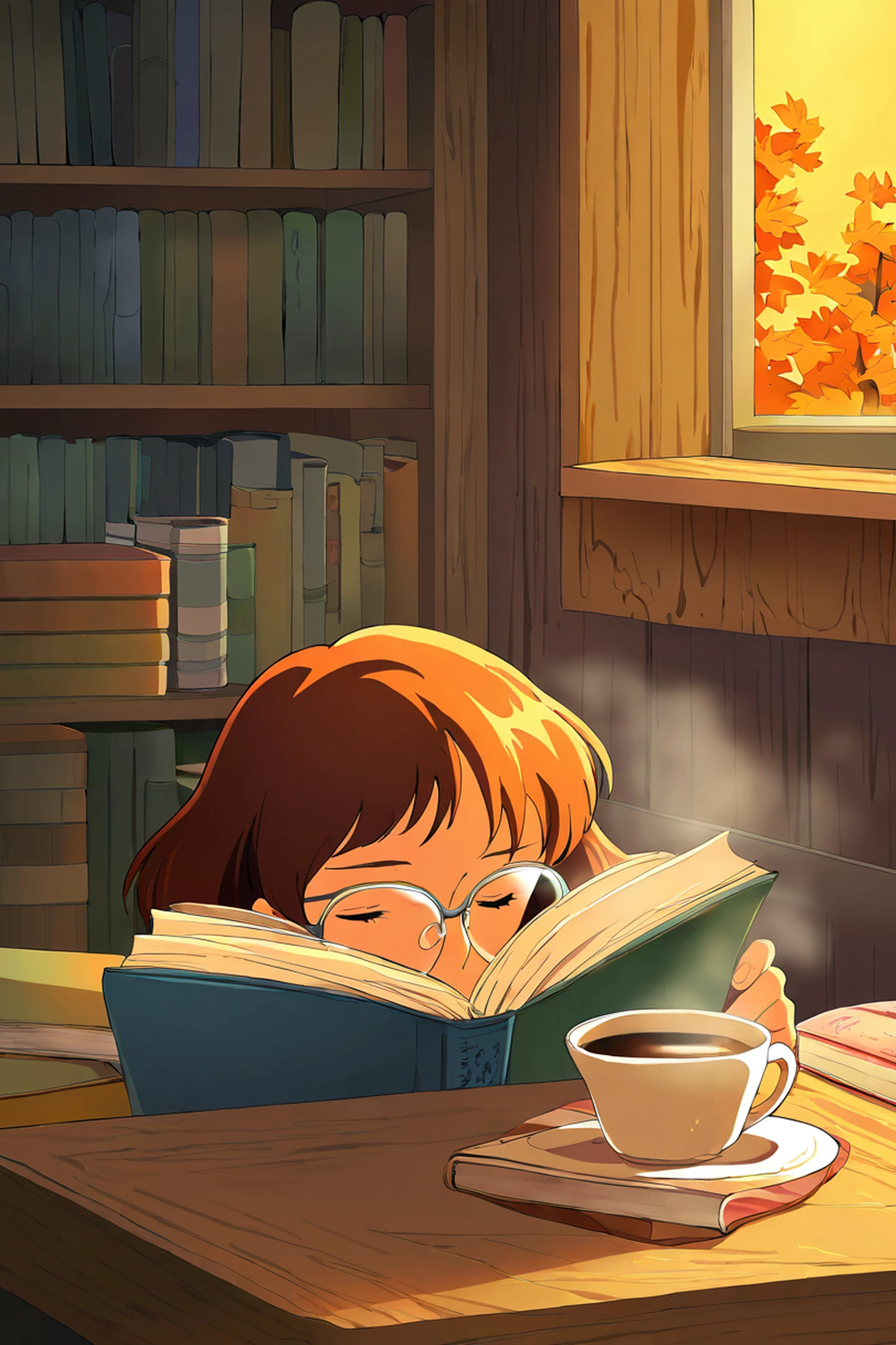 Cozy Bookshop lofi wallpaper