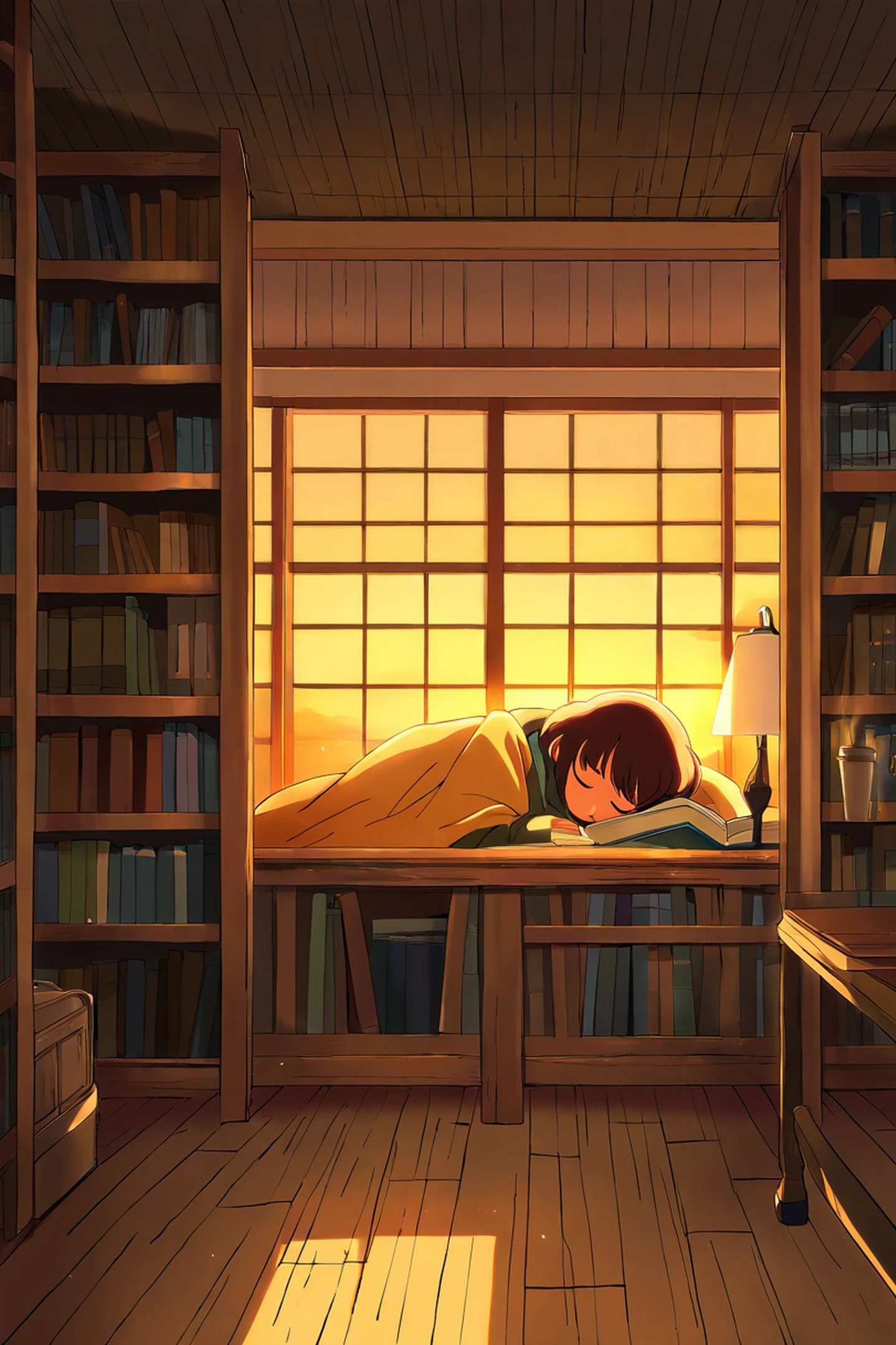 Cozy Bookshop lofi wallpaper