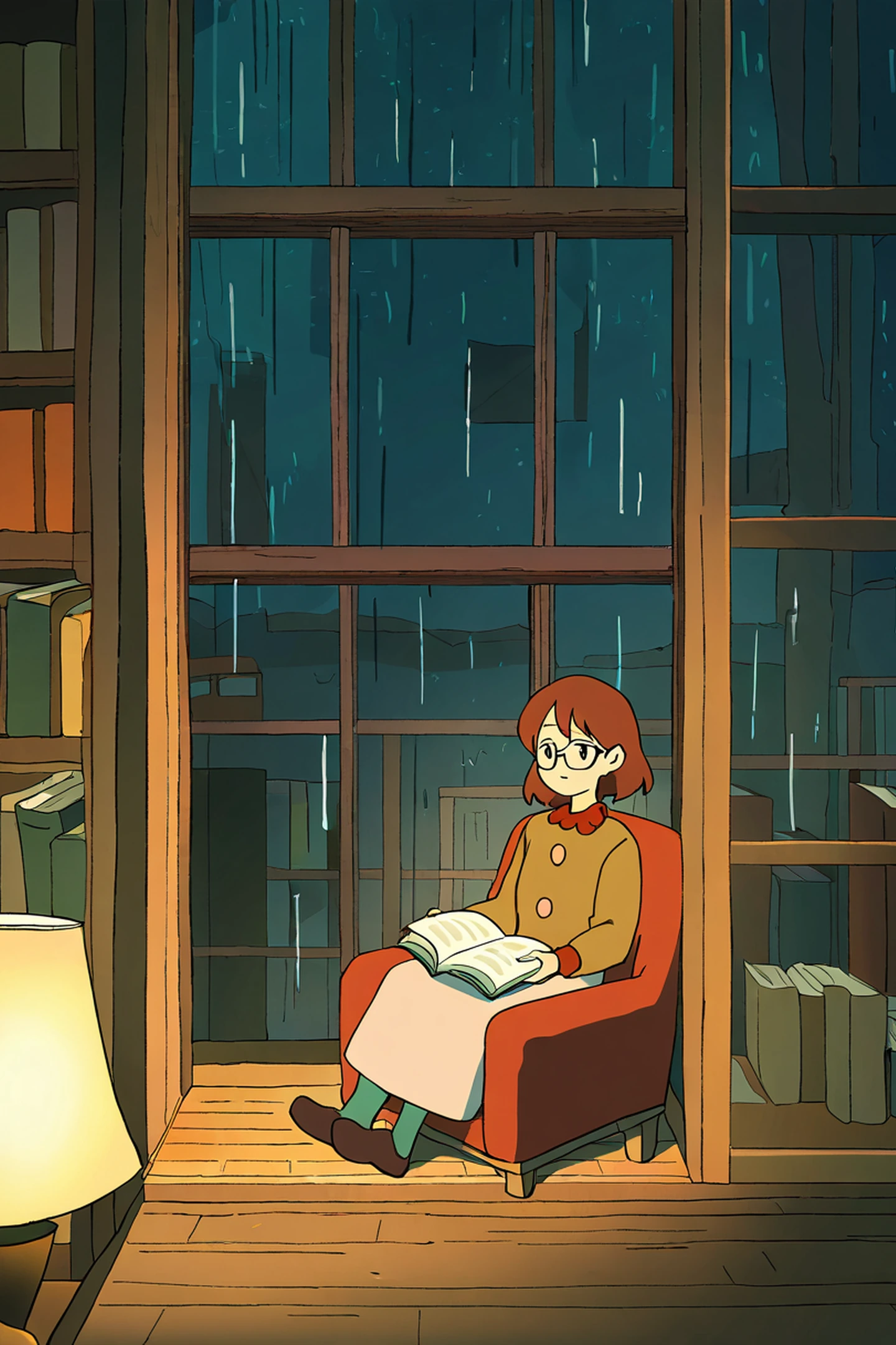 Cozy Bookshop lofi wallpaper