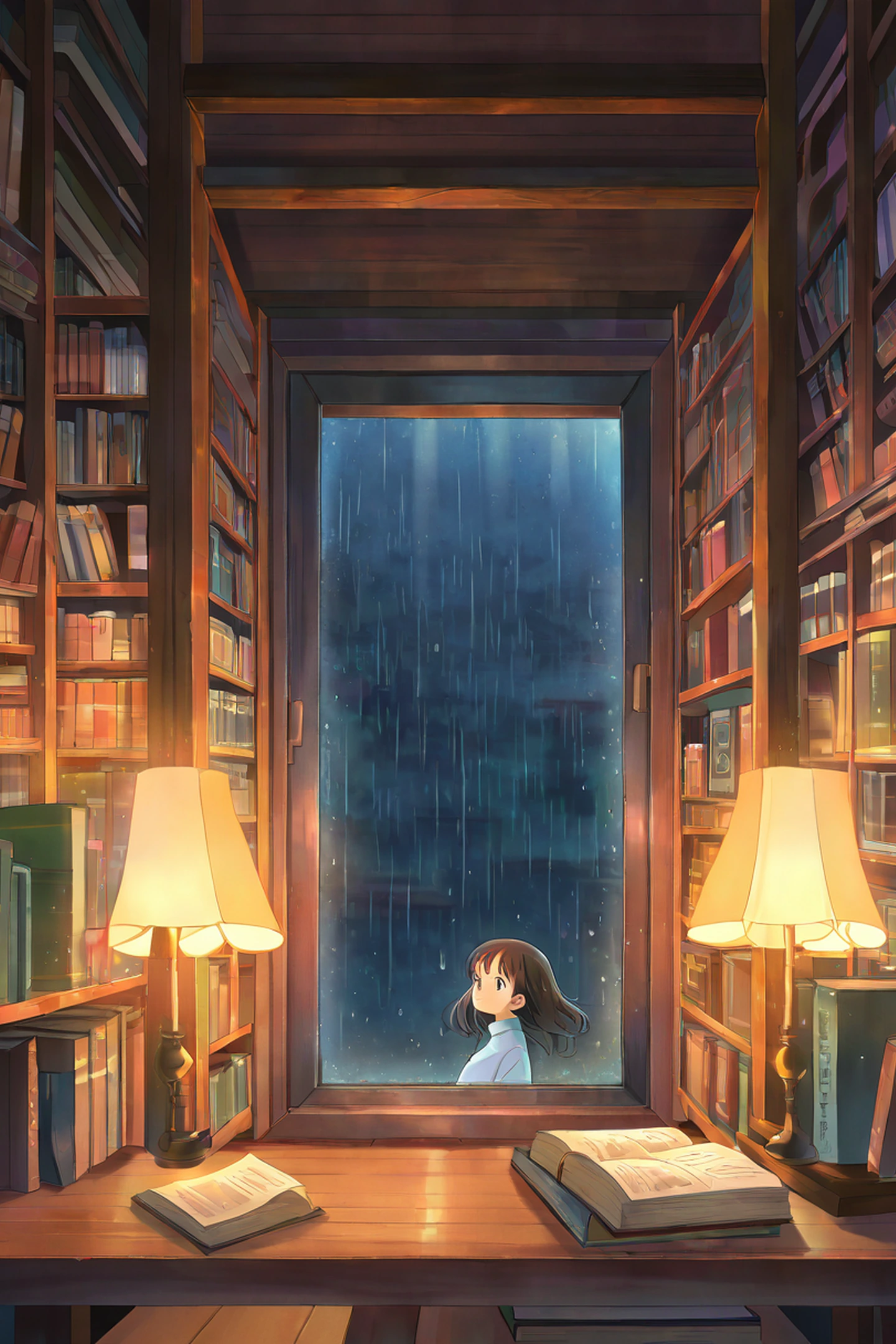 Cozy Bookshop lofi wallpaper
