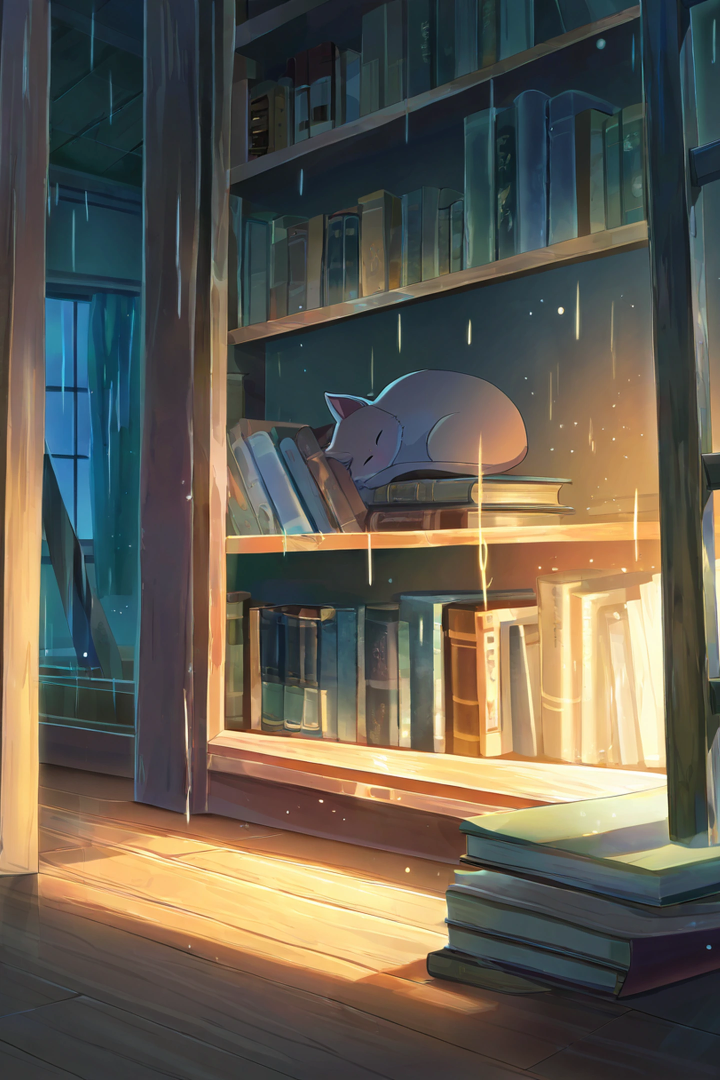 Cozy Bookshop lofi wallpaper