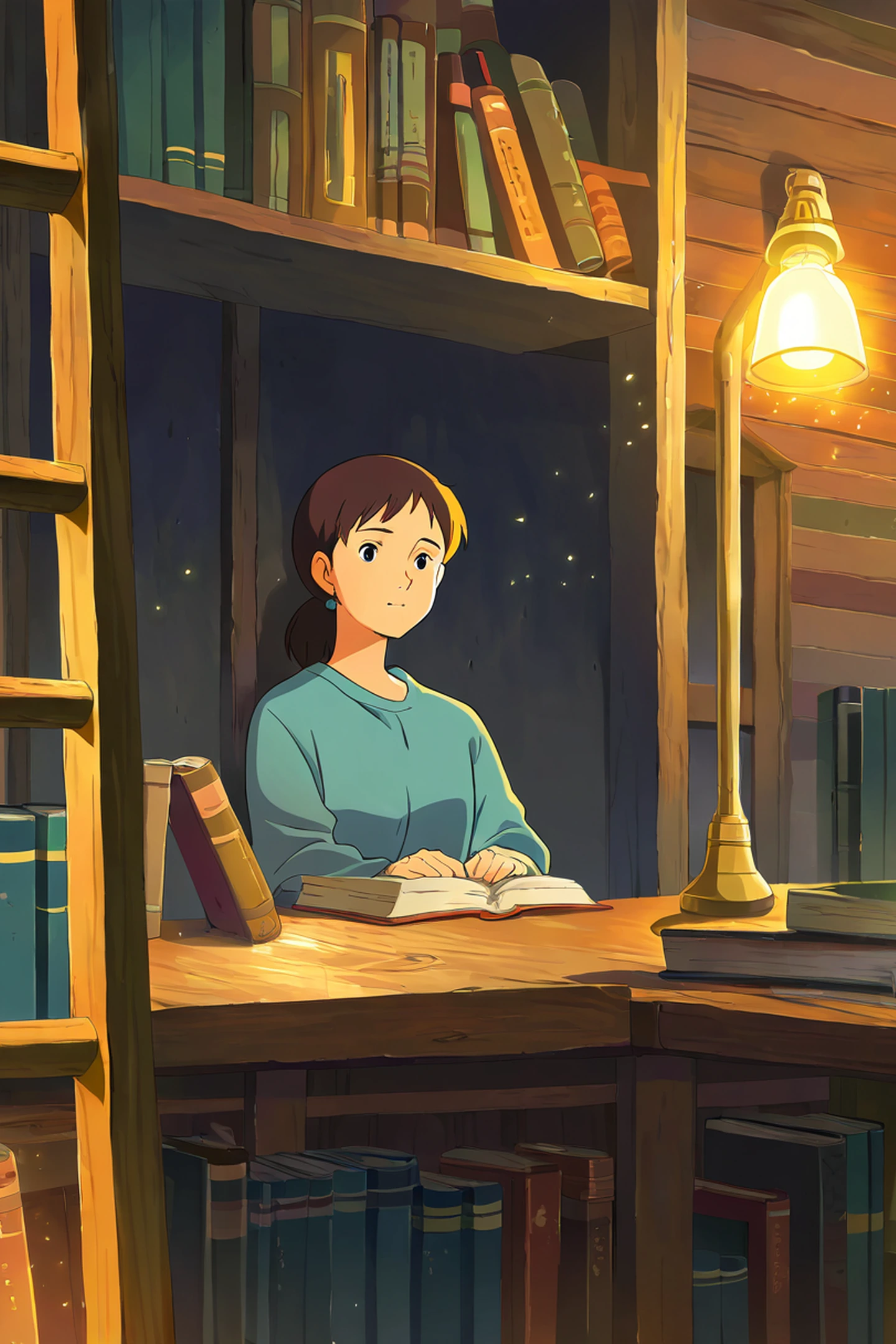 Cozy Bookshop lofi wallpaper