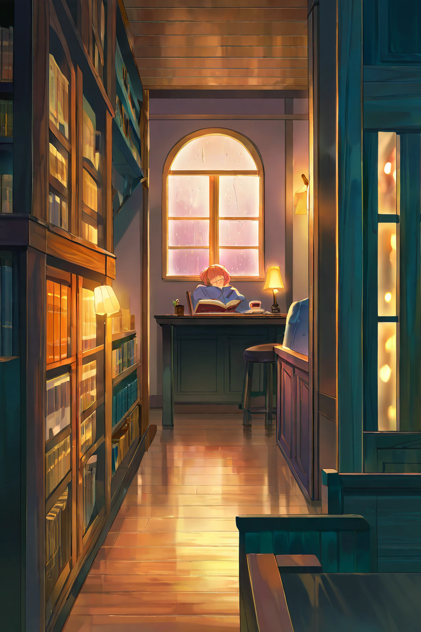 Cozy Bookshop lofi wallpaper