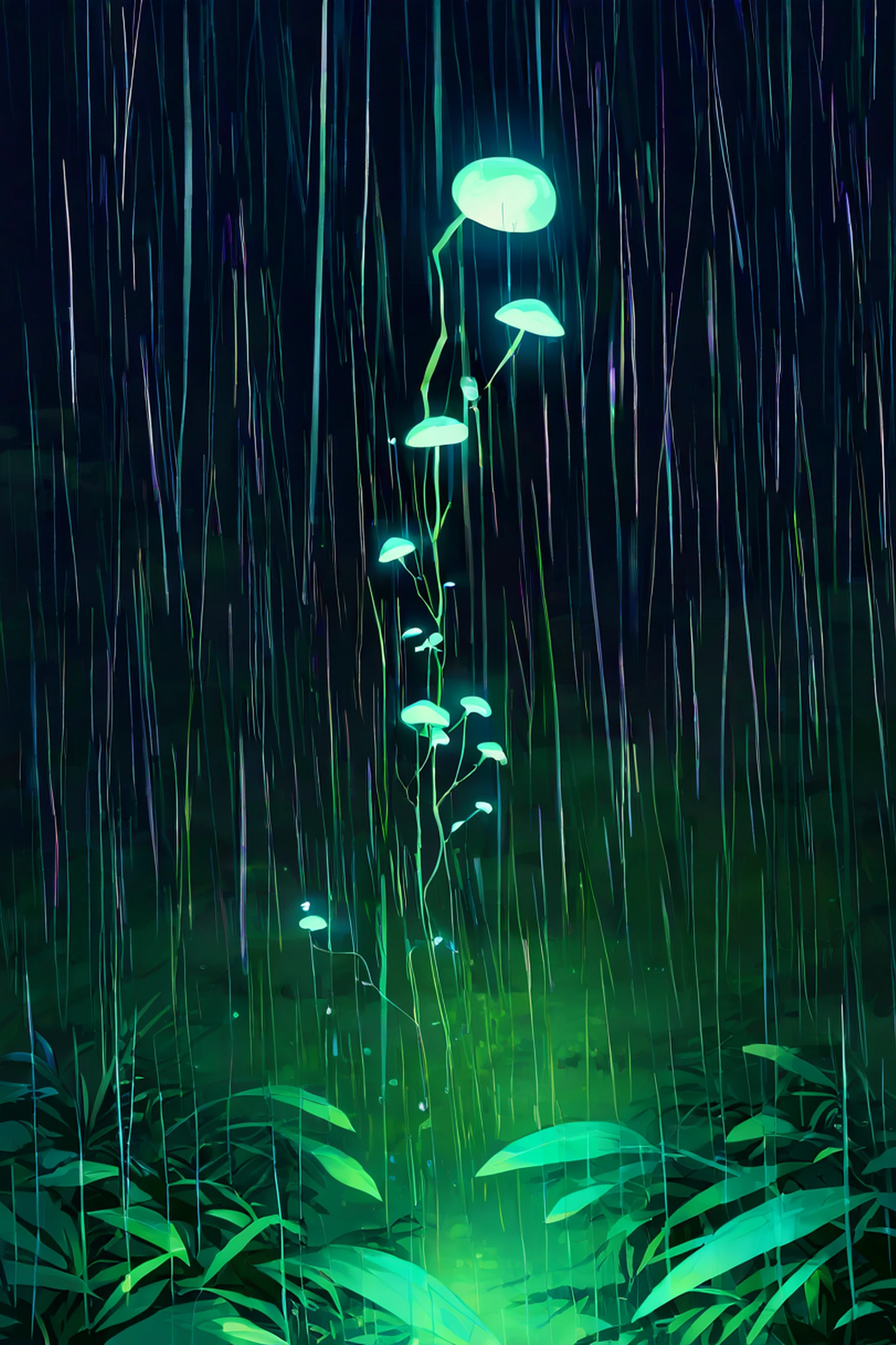 Cyberpunk Garden lofi wallpaper