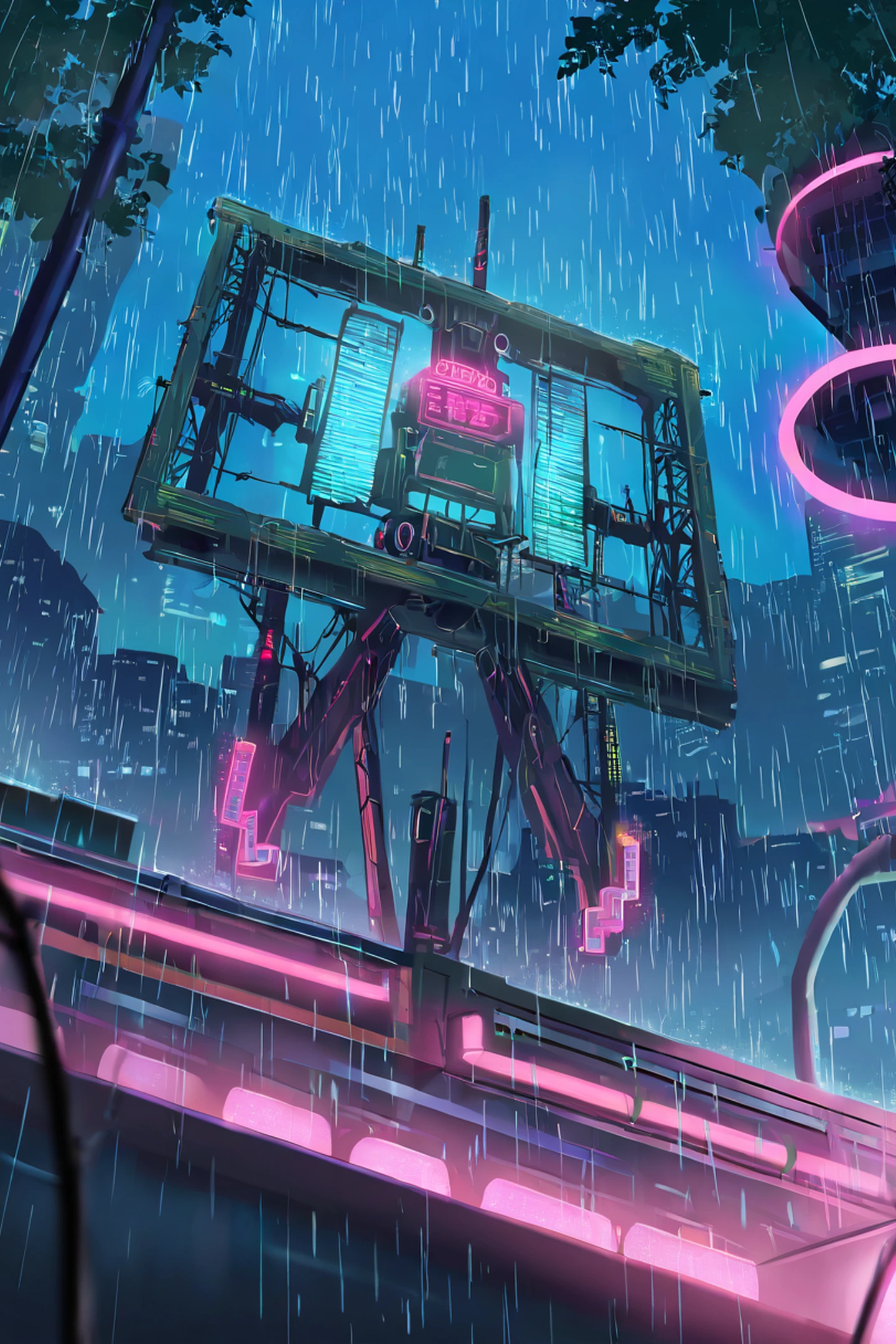 Cyberpunk Garden lofi wallpaper