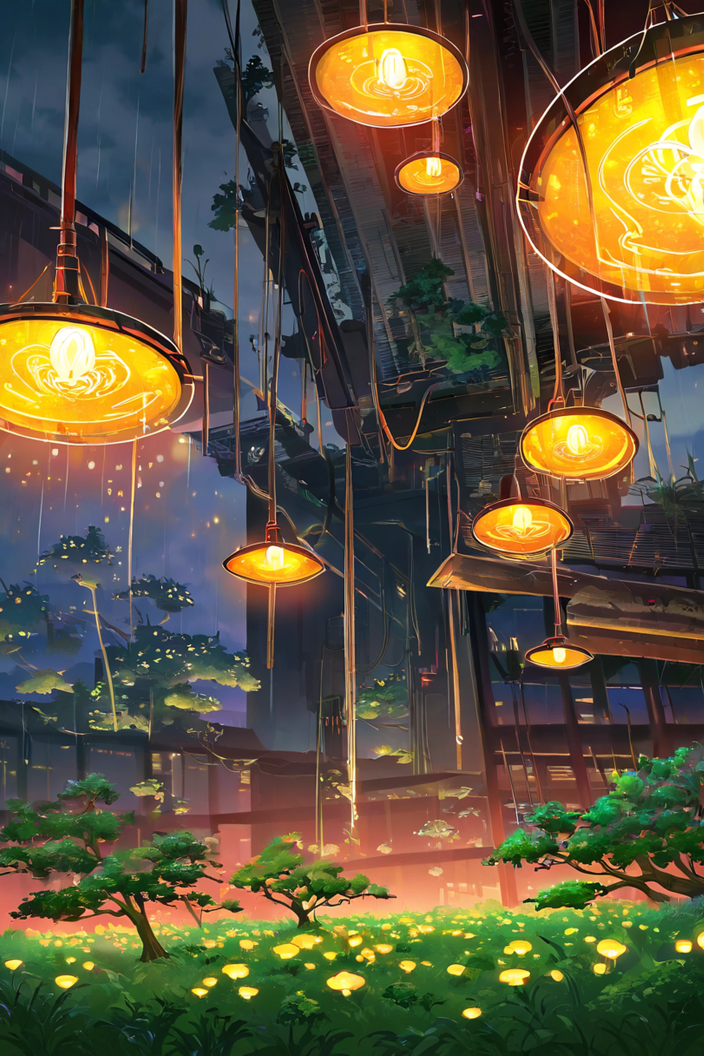 Cyberpunk Garden lofi wallpaper