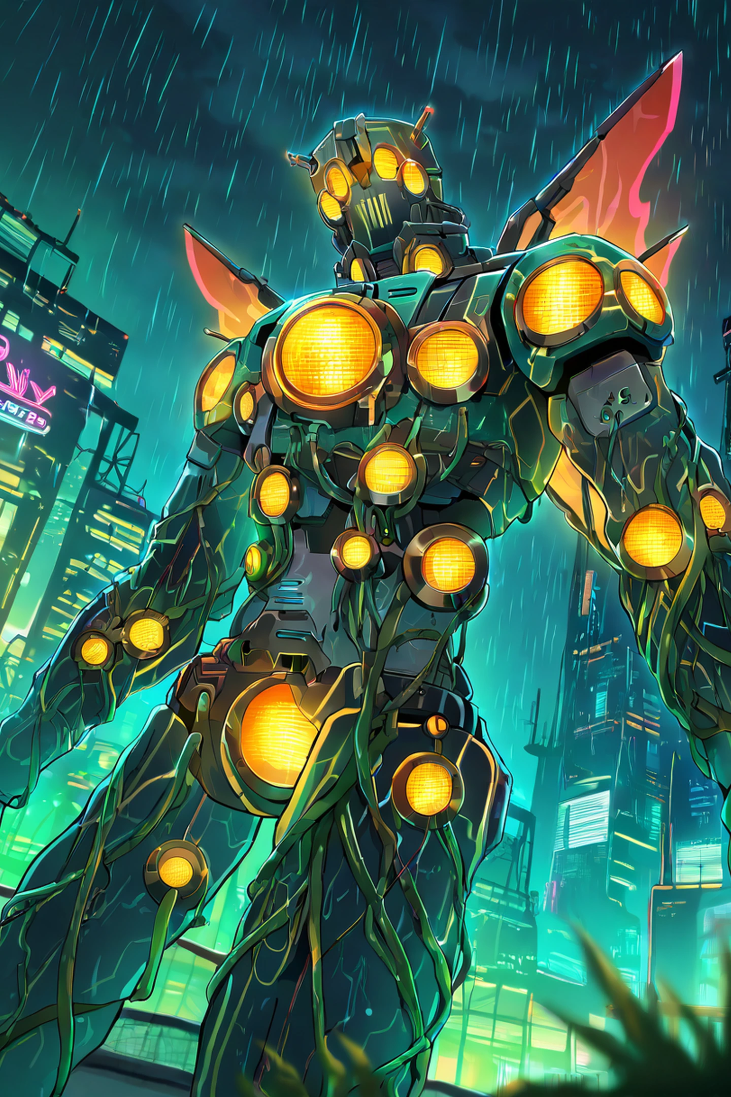 Cyberpunk Garden lofi wallpaper