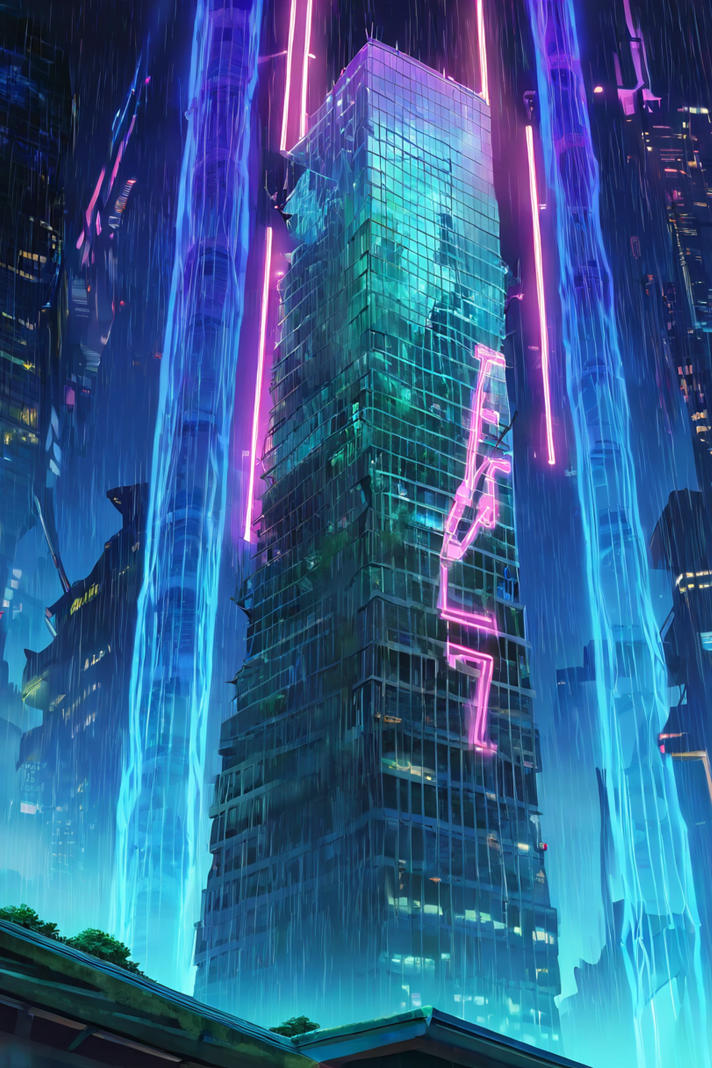 Cyberpunk Garden lofi wallpaper