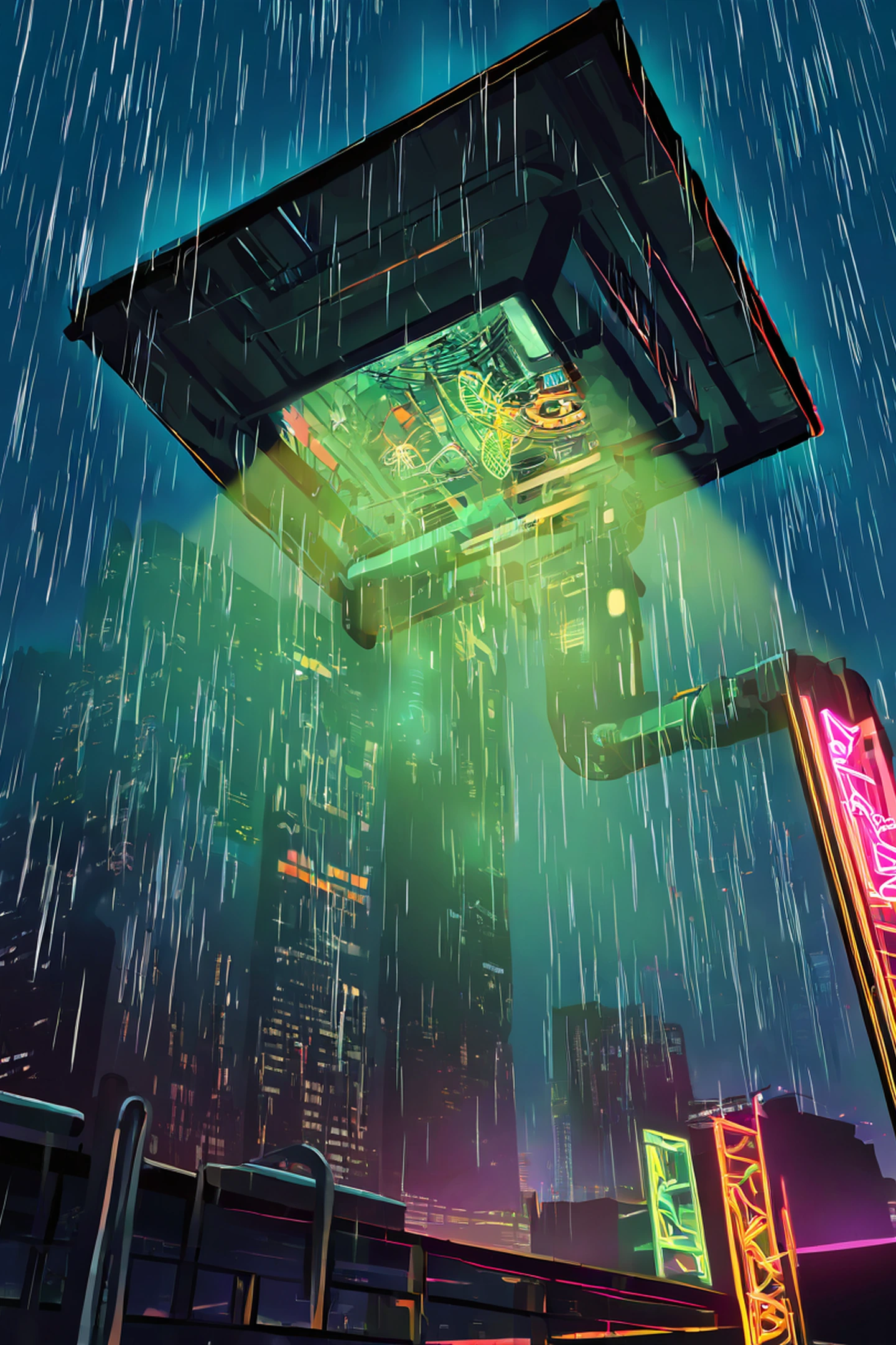 Cyberpunk Garden lofi wallpaper