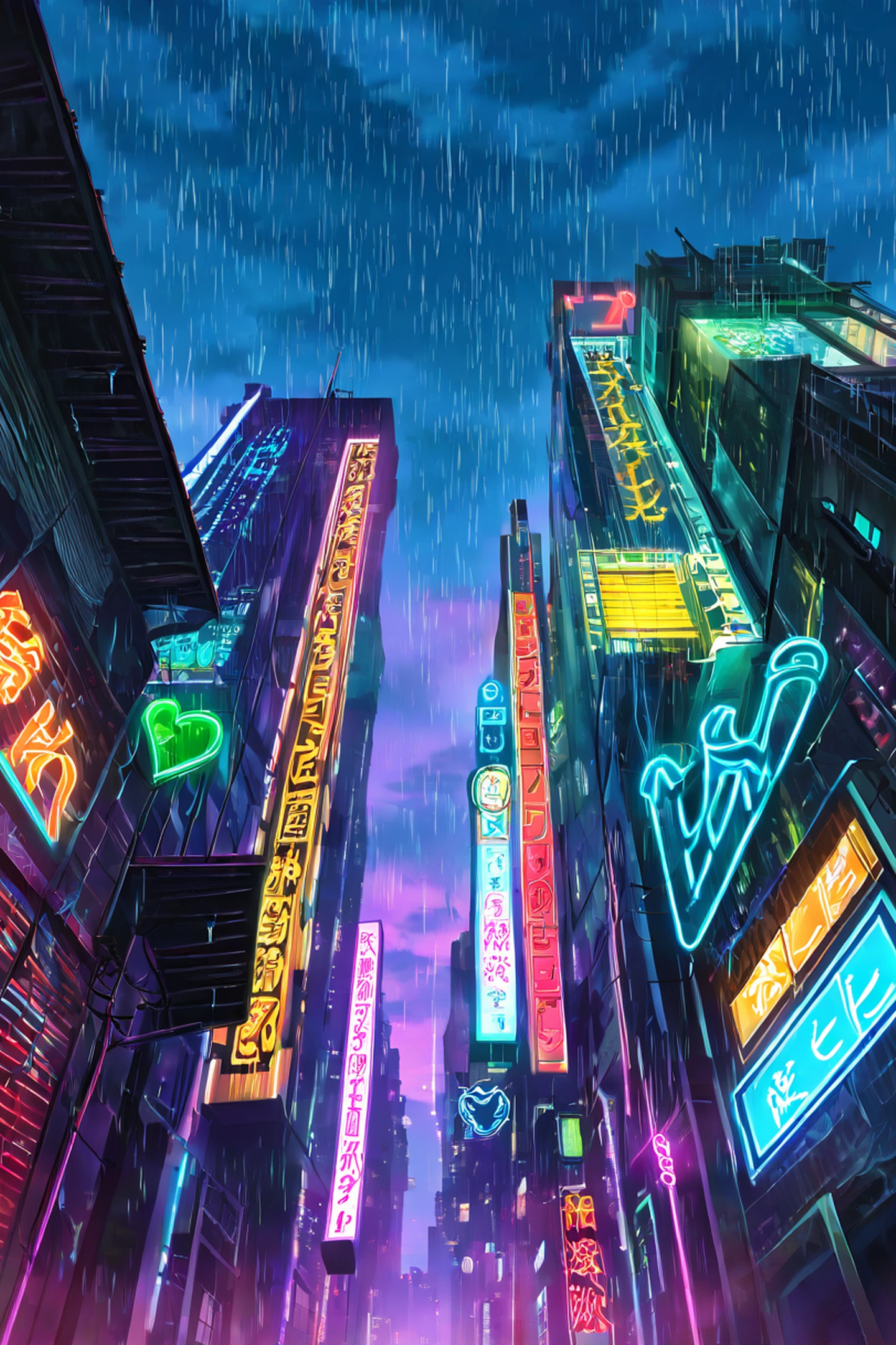 Cyberpunk Neon Rain lofi wallpaper