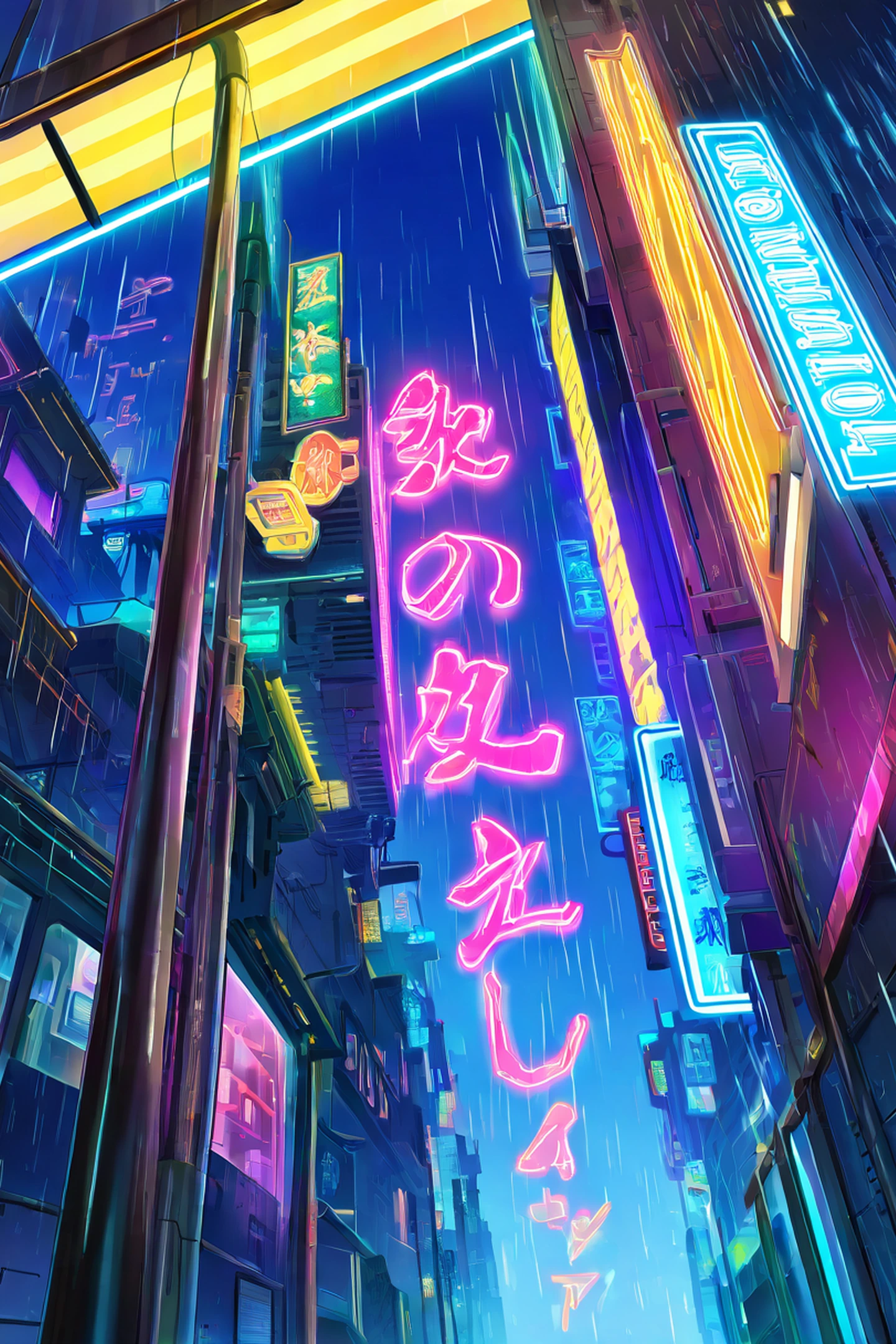 Cyberpunk Neon Rain lofi wallpaper