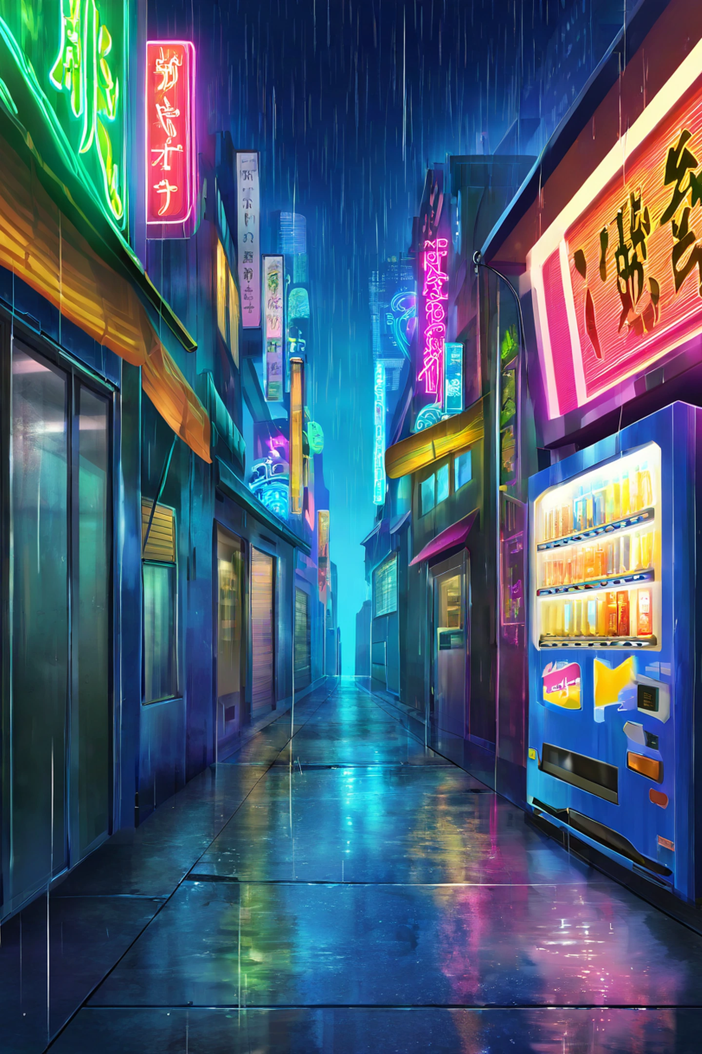 Cyberpunk Neon Rain lofi wallpaper