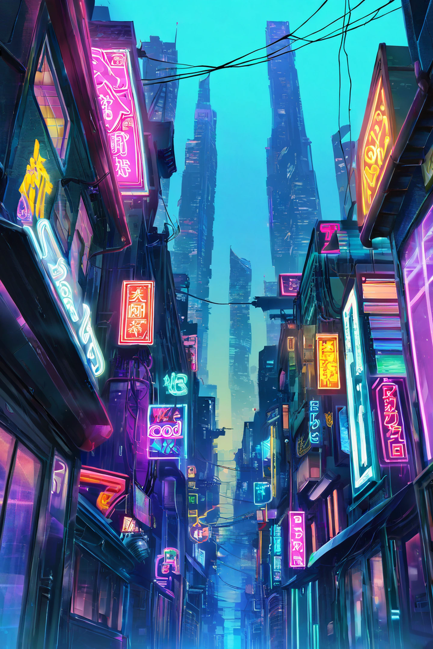 Cyberpunk Neon Rain lofi wallpaper
