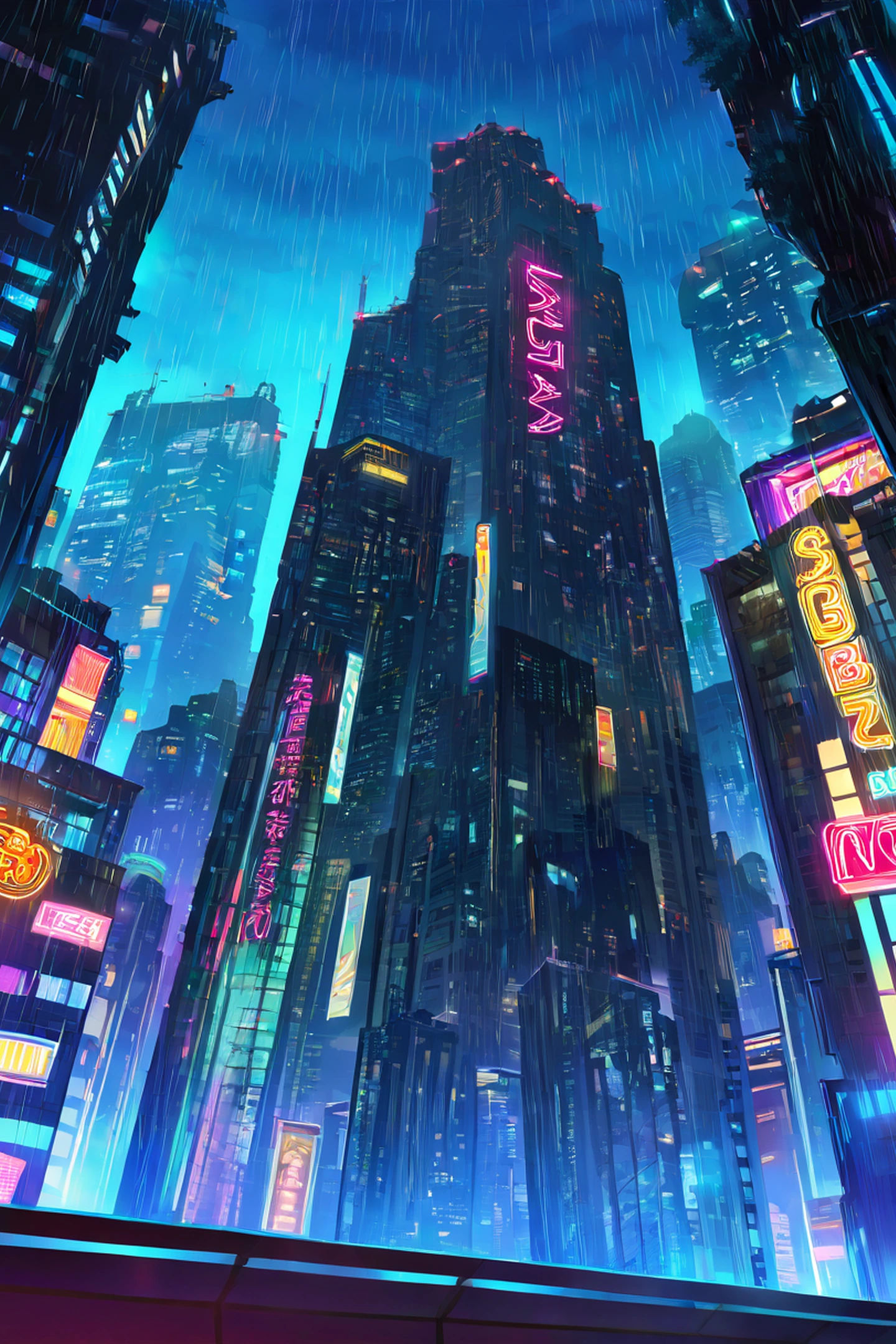 Cyberpunk Rooftop lofi wallpaper