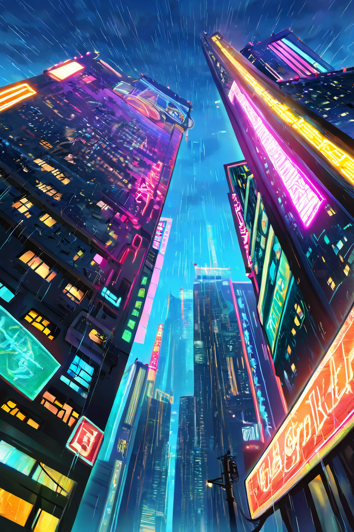 Cyberpunk Rooftop lofi wallpaper