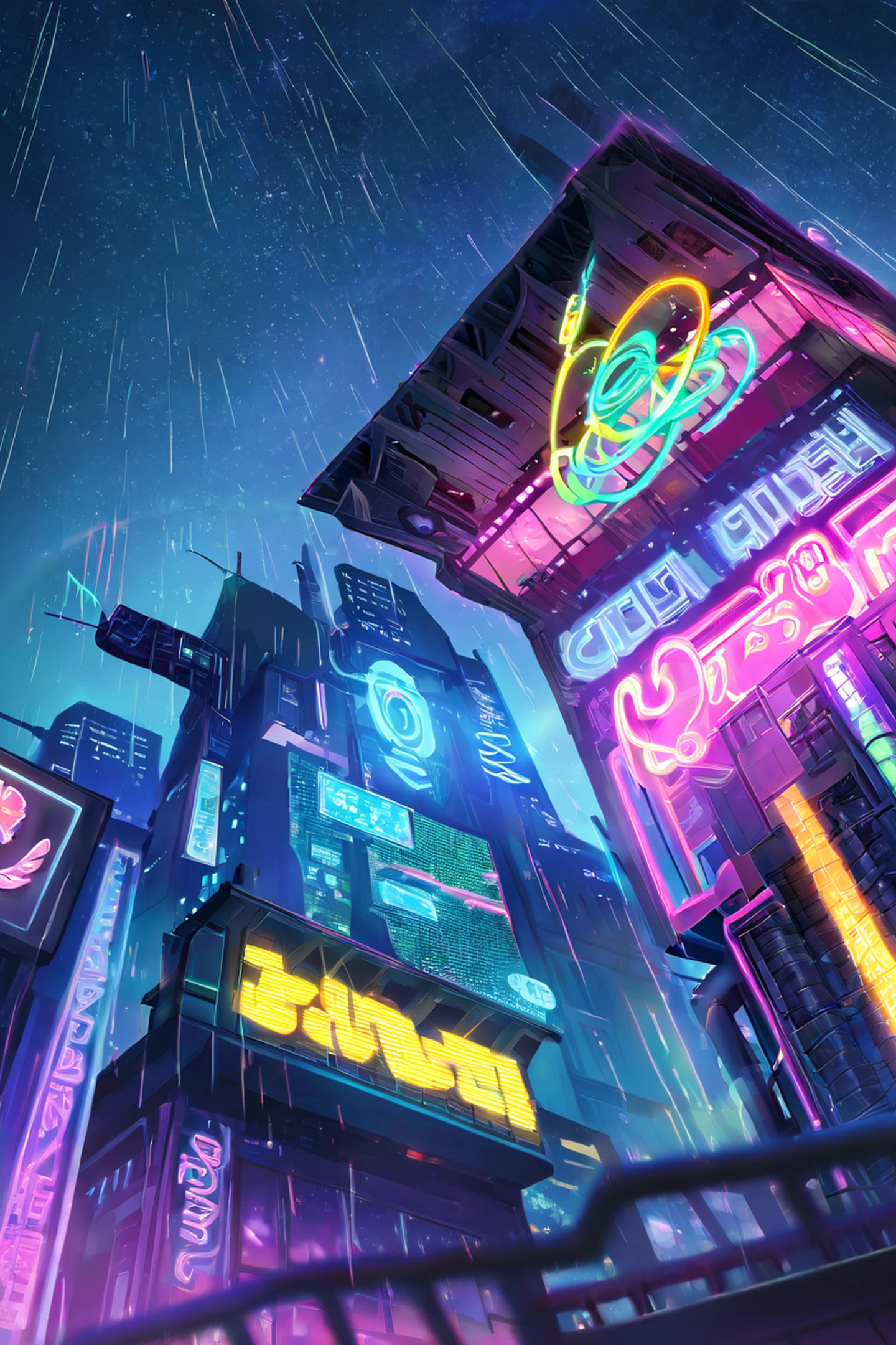 Cyberpunk Rooftop lofi wallpaper