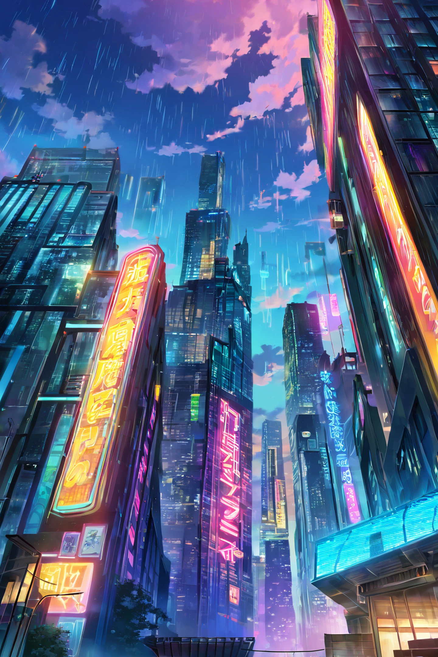 Cyberpunk Rooftop lofi wallpaper