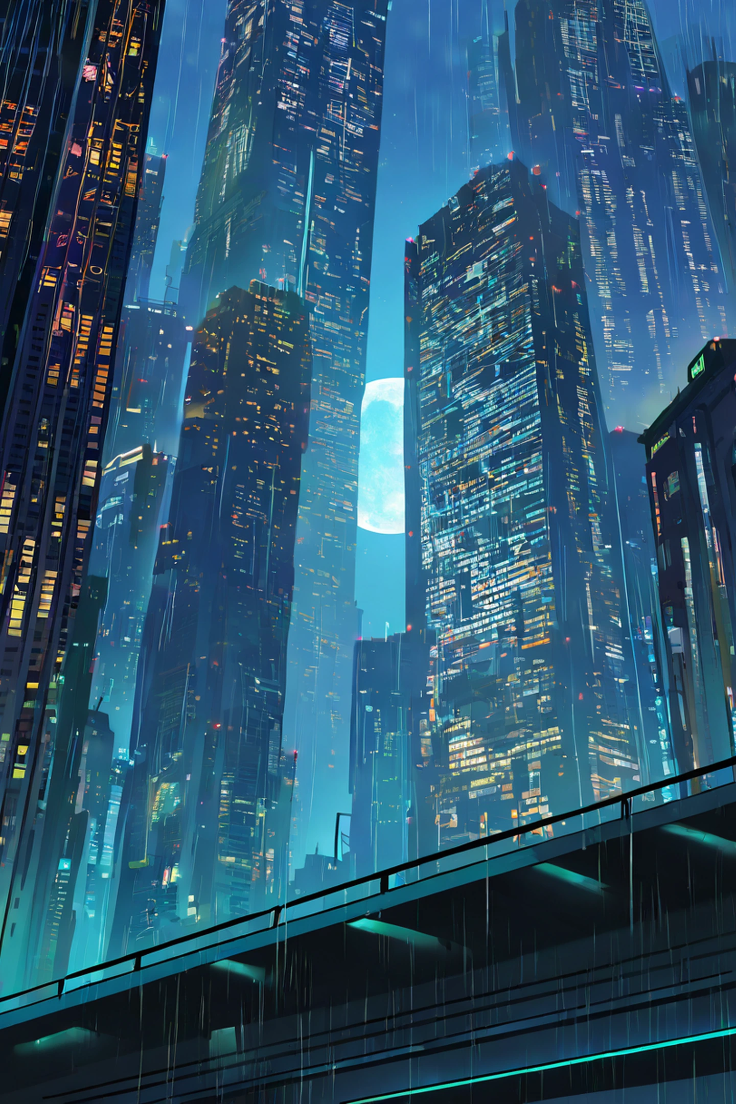 Cyberpunk Rooftop lofi wallpaper